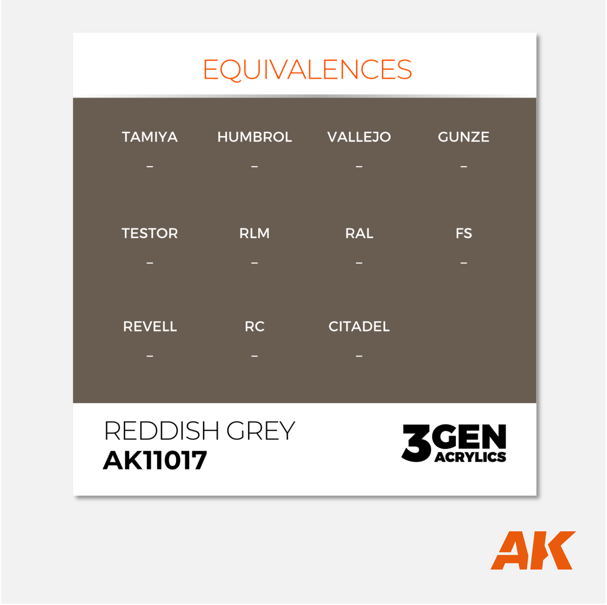 AK Interactive - 3Gen Acrylics Paint - Reddish Grey - AK11017 - Gothaforce