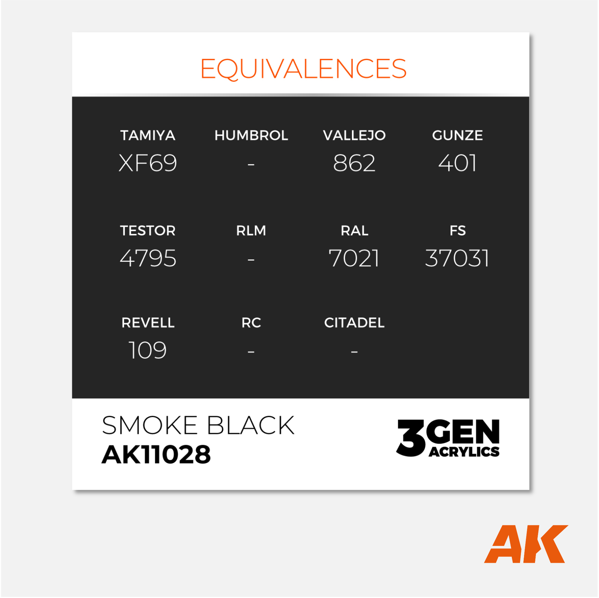 AK Interactive - 3Gen Acrylics Paint - Smoke Black - AK11028 - Gothaforce