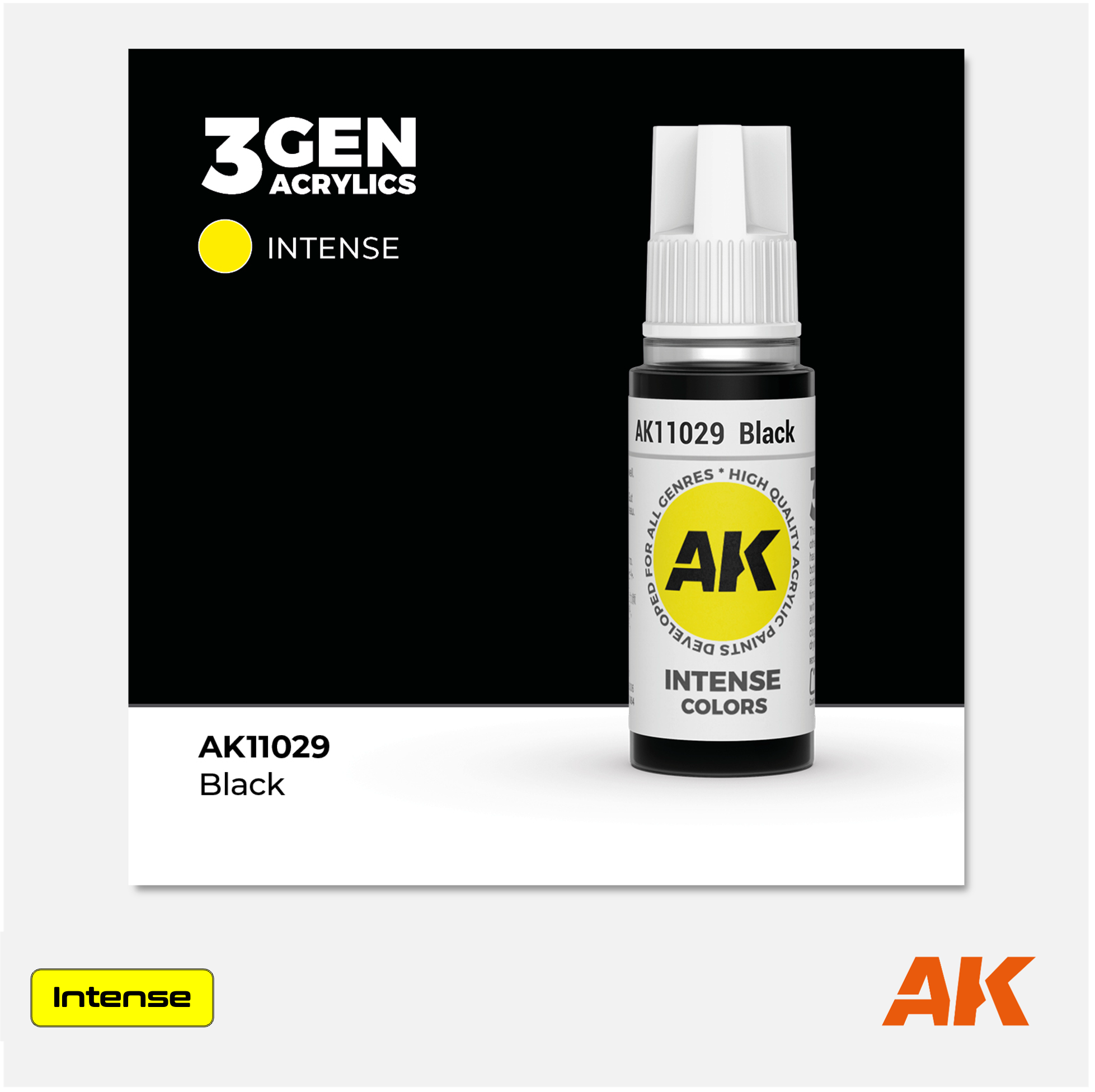 AK Interactive - 3Gen Acrylics Paint - Black Intense - AK11029 - Gothaforce