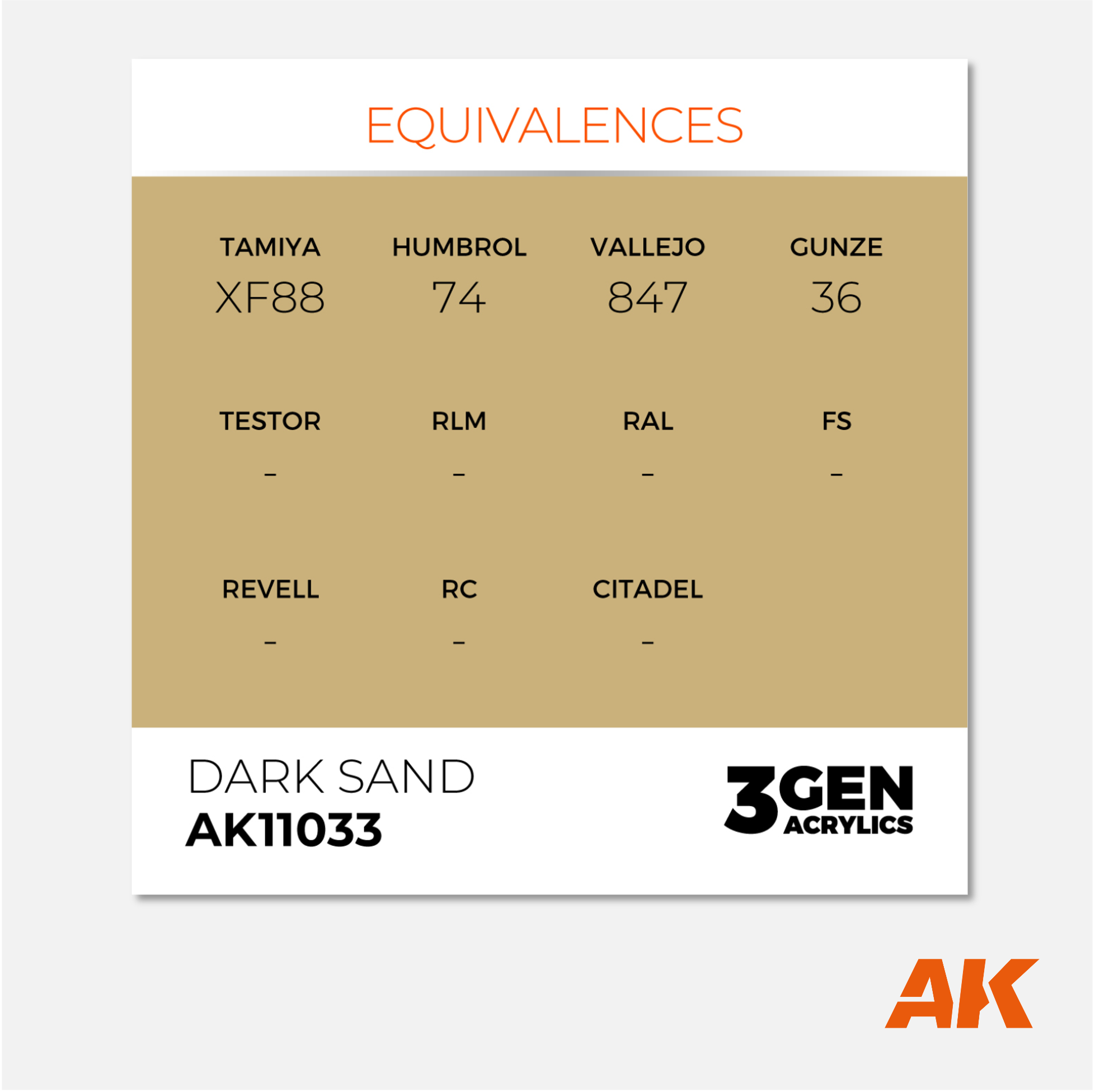 AK Interactive - 3Gen Acrylics Paint - Dark Sand - AK11033 - Gothaforce