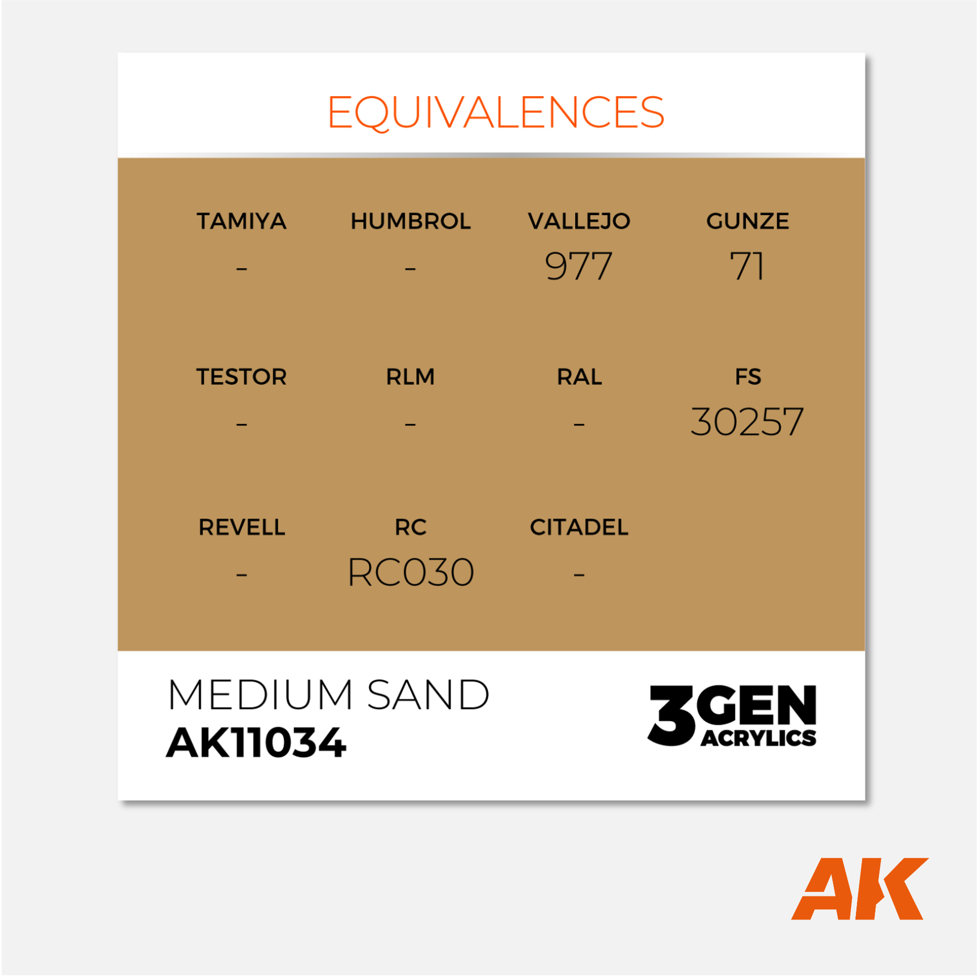 AK Interactive - 3Gen Acrylics Paint - Medium Sand - AK11034 - Gothaforce