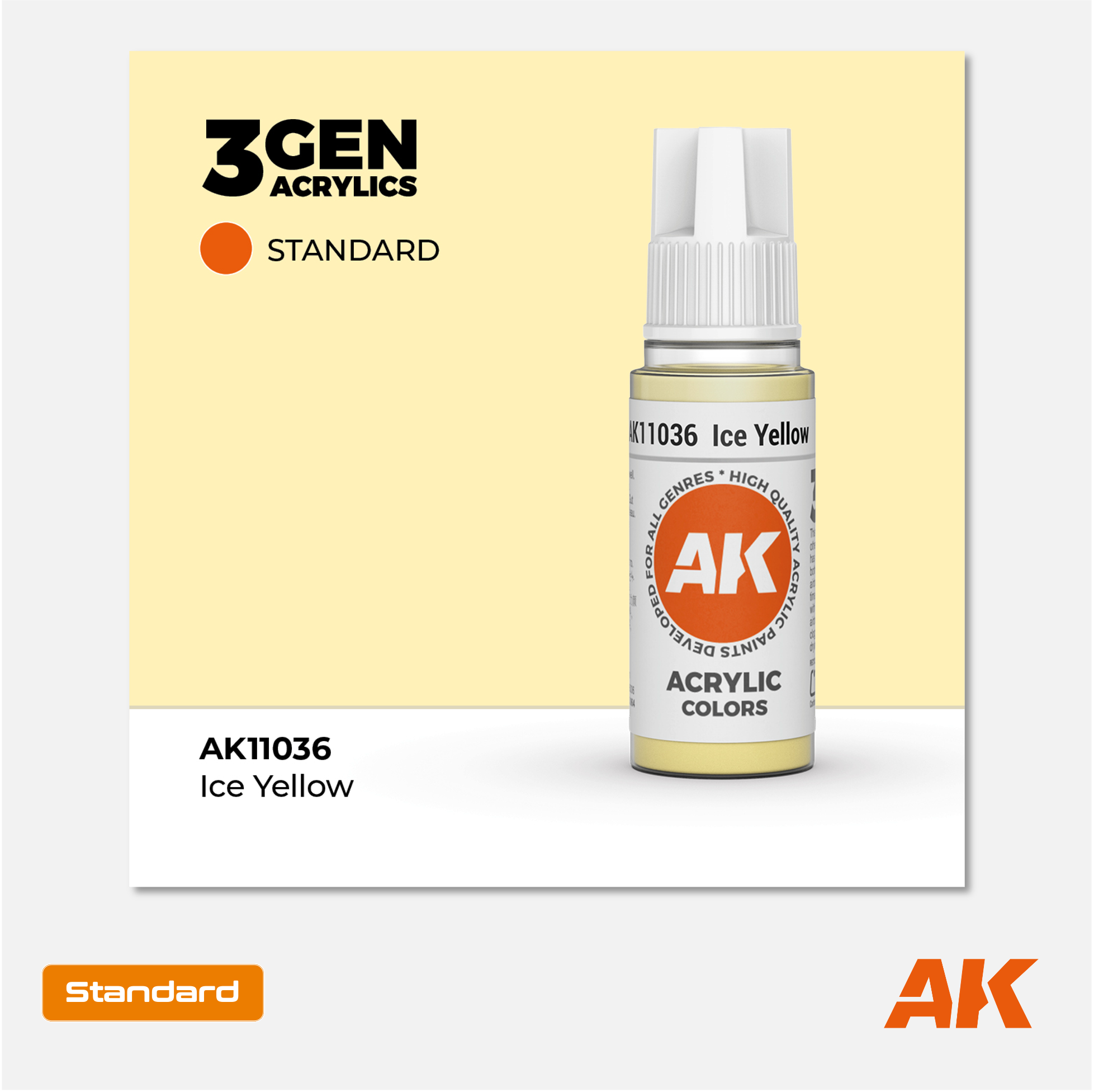 AK Interactive - 3Gen Acrylics Paint - Ice Yellow - AK11036 - Gothaforce