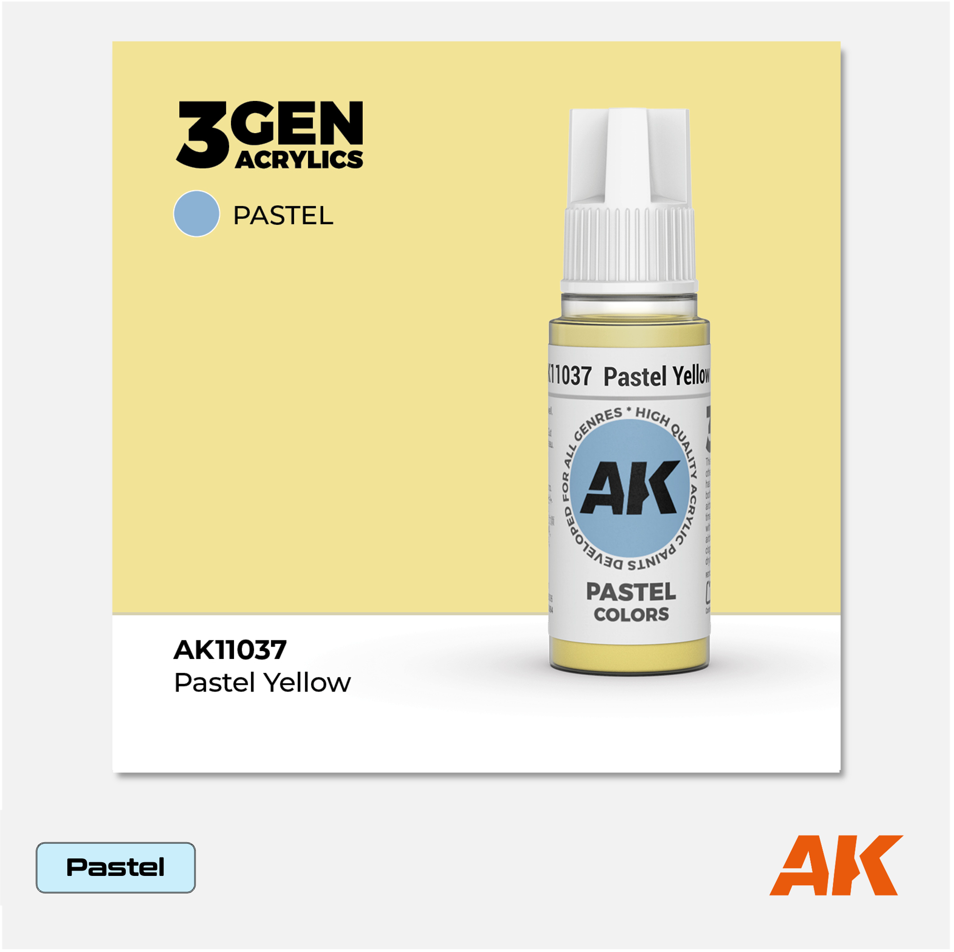 AK Interactive - 3Gen Acrylics Paint - Pastel Yellow - AK11037 - Gothaforce