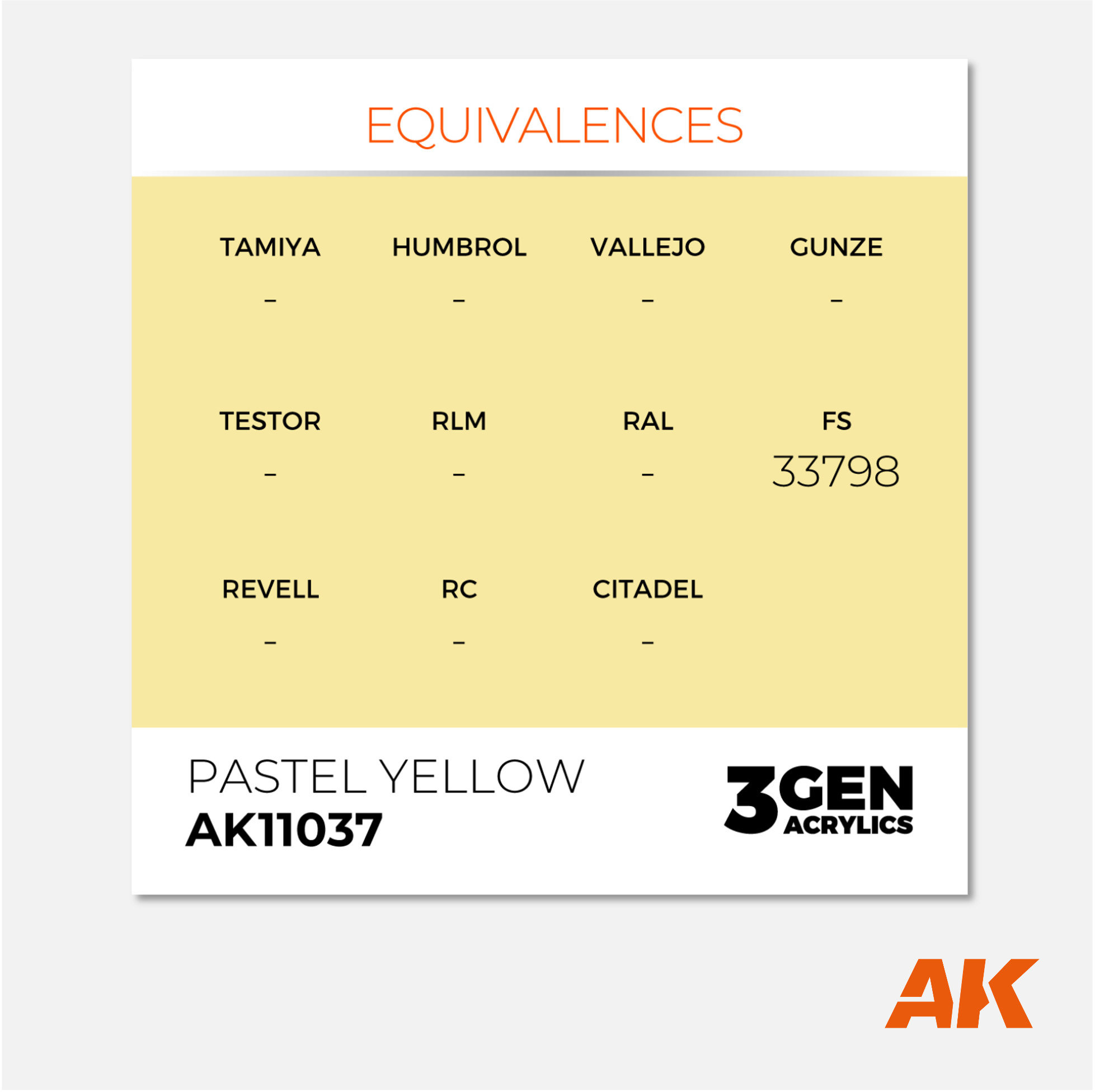 AK Interactive - 3Gen Acrylics Paint - Pastel Yellow - AK11037 - Gothaforce