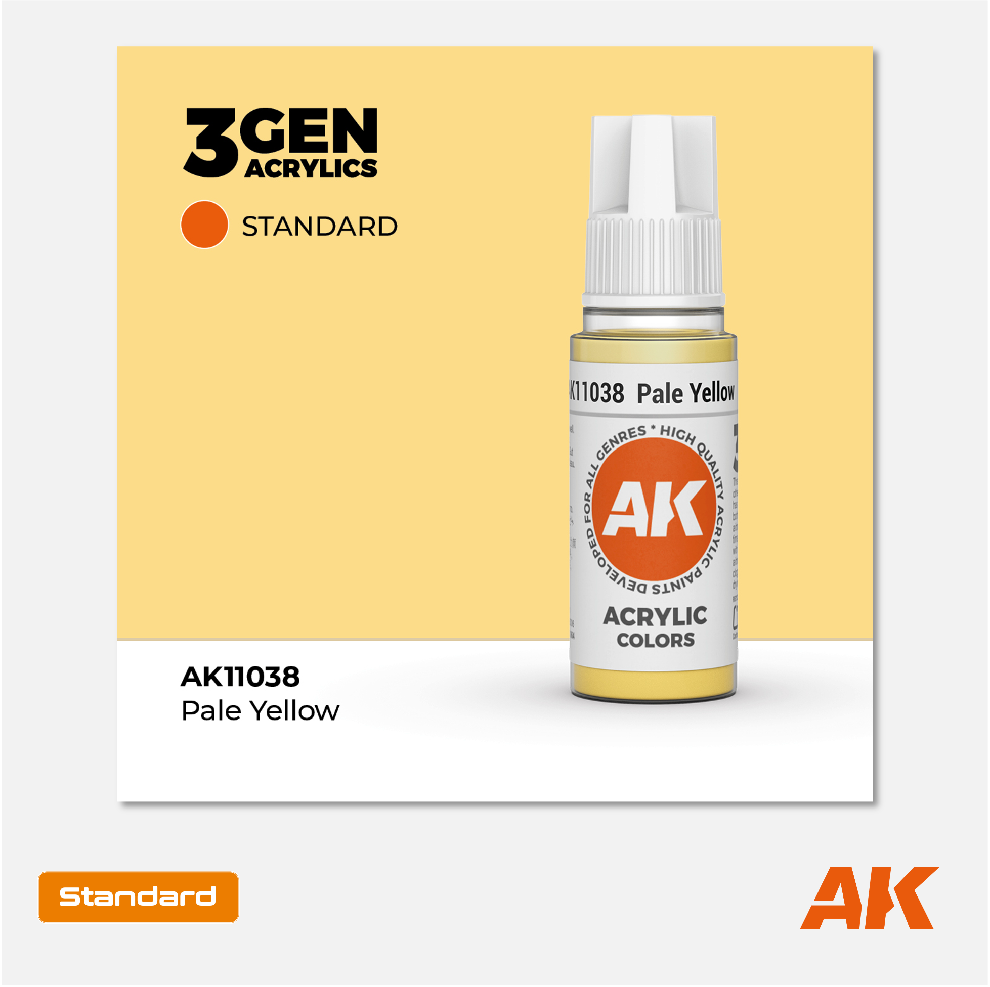 AK Interactive - 3Gen Acrylics Paint - Pale Yellow - AK11038 - Gothaforce