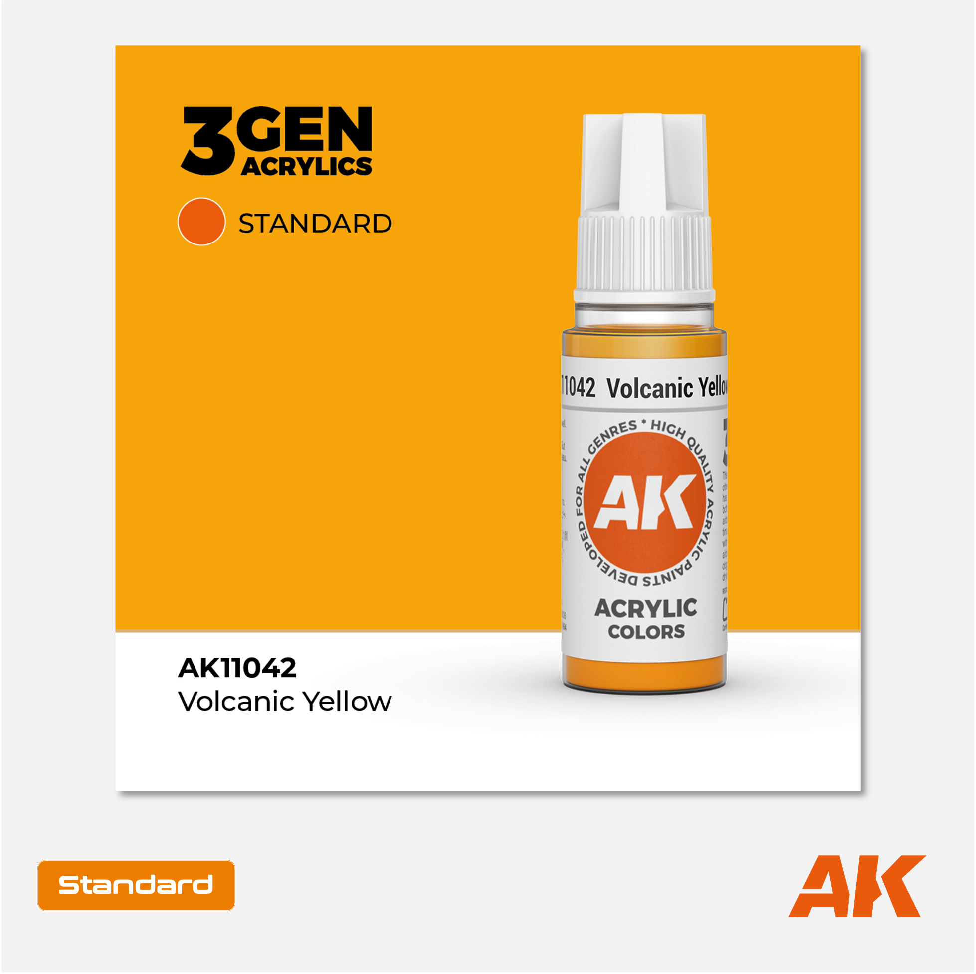 AK Interactive - 3Gen Acrylics Paint - Volcanic Yellow - AK11042 - Gothaforce