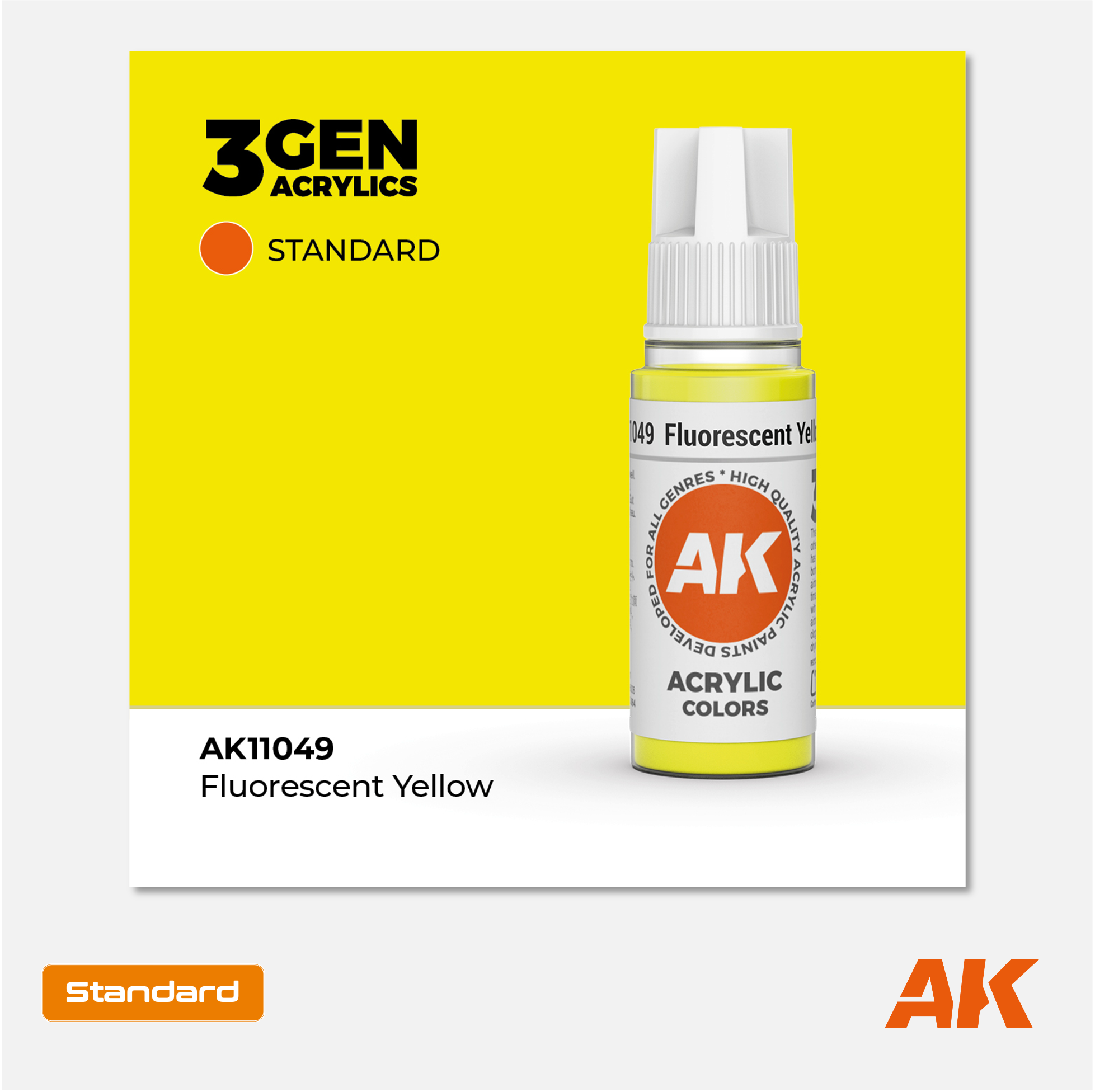 AK Interactive - 3Gen Acrylics Paint - Fluorescent Yellow - AK11049 - Gothaforce