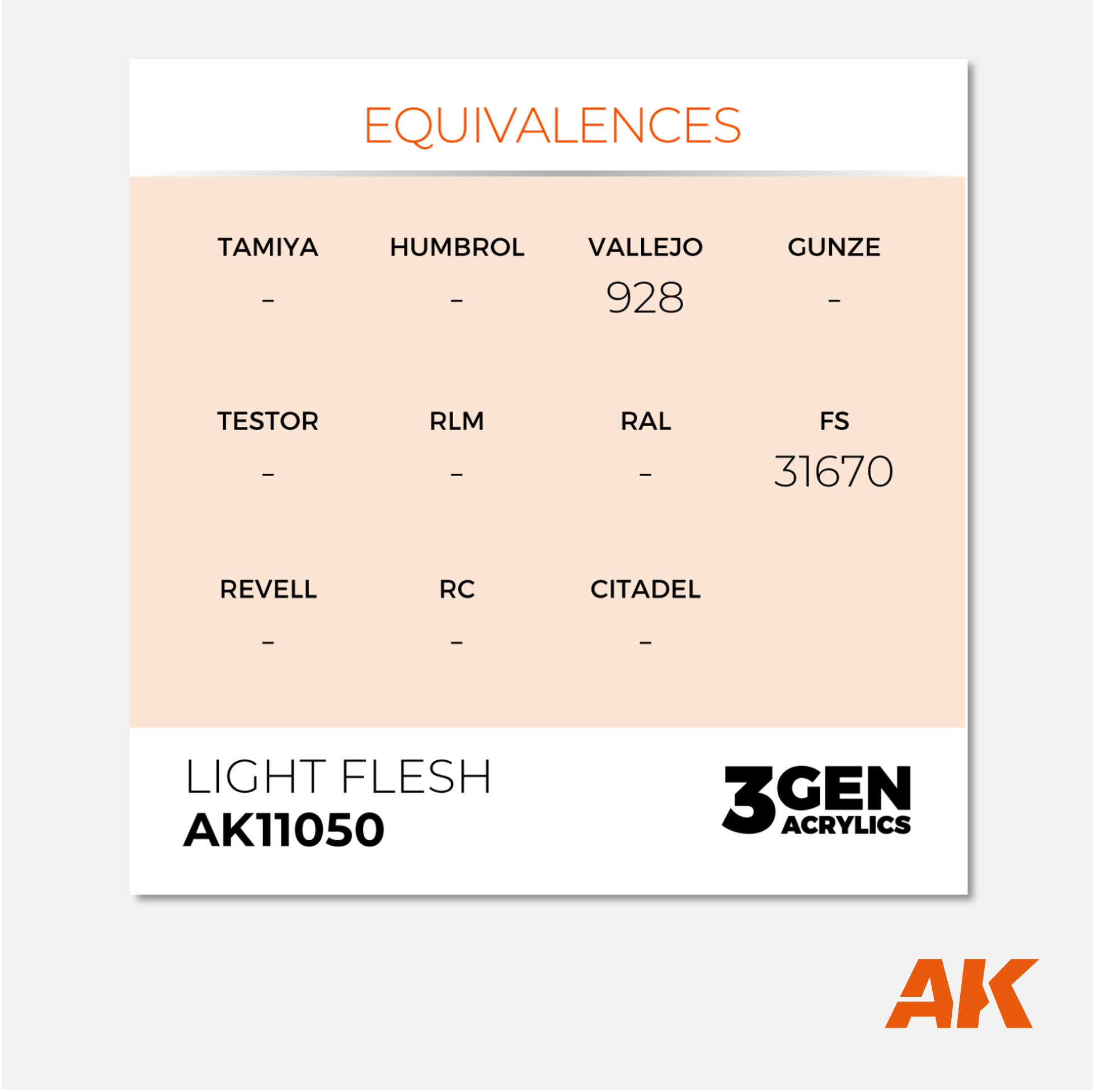 AK Interactive - 3Gen Acrylics Paint - Light Flesh - AK11050 - Gothaforce
