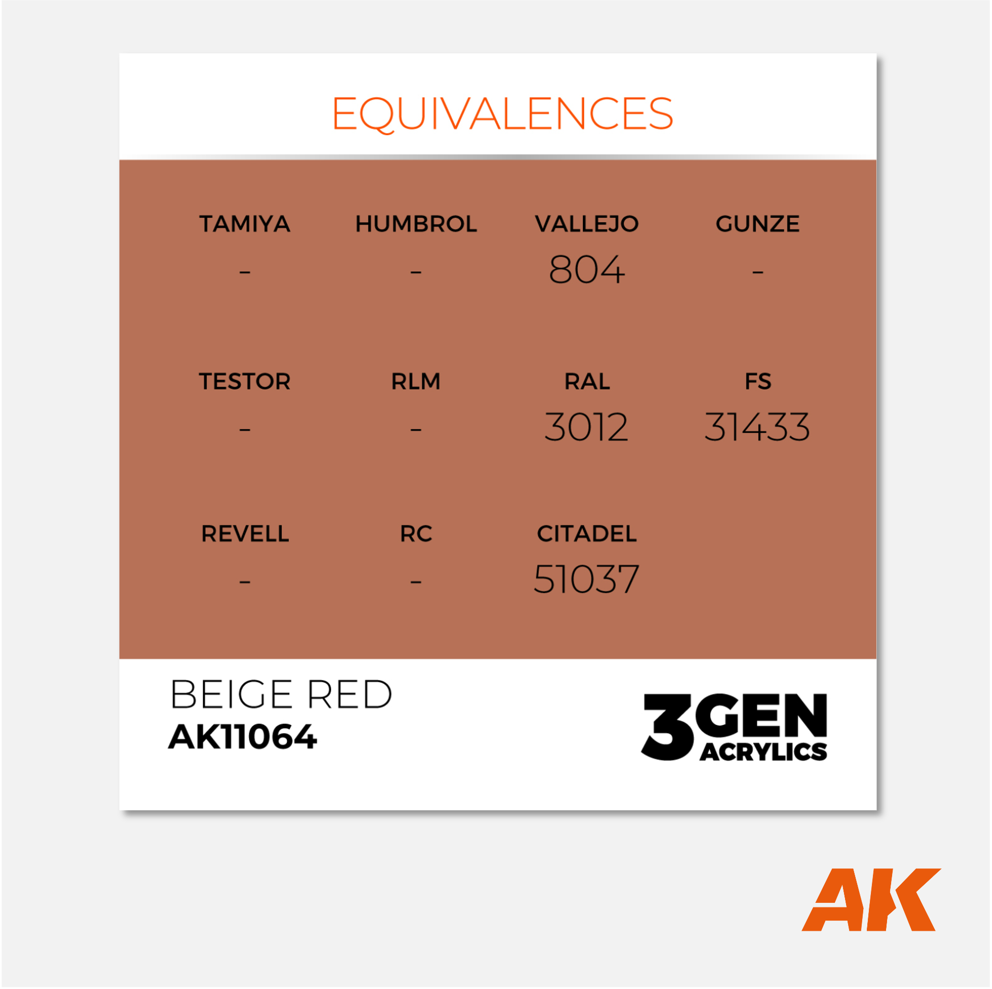 AK Interactive - 3Gen Acrylics Paint - Beige Red - AK11064 - Gothaforce