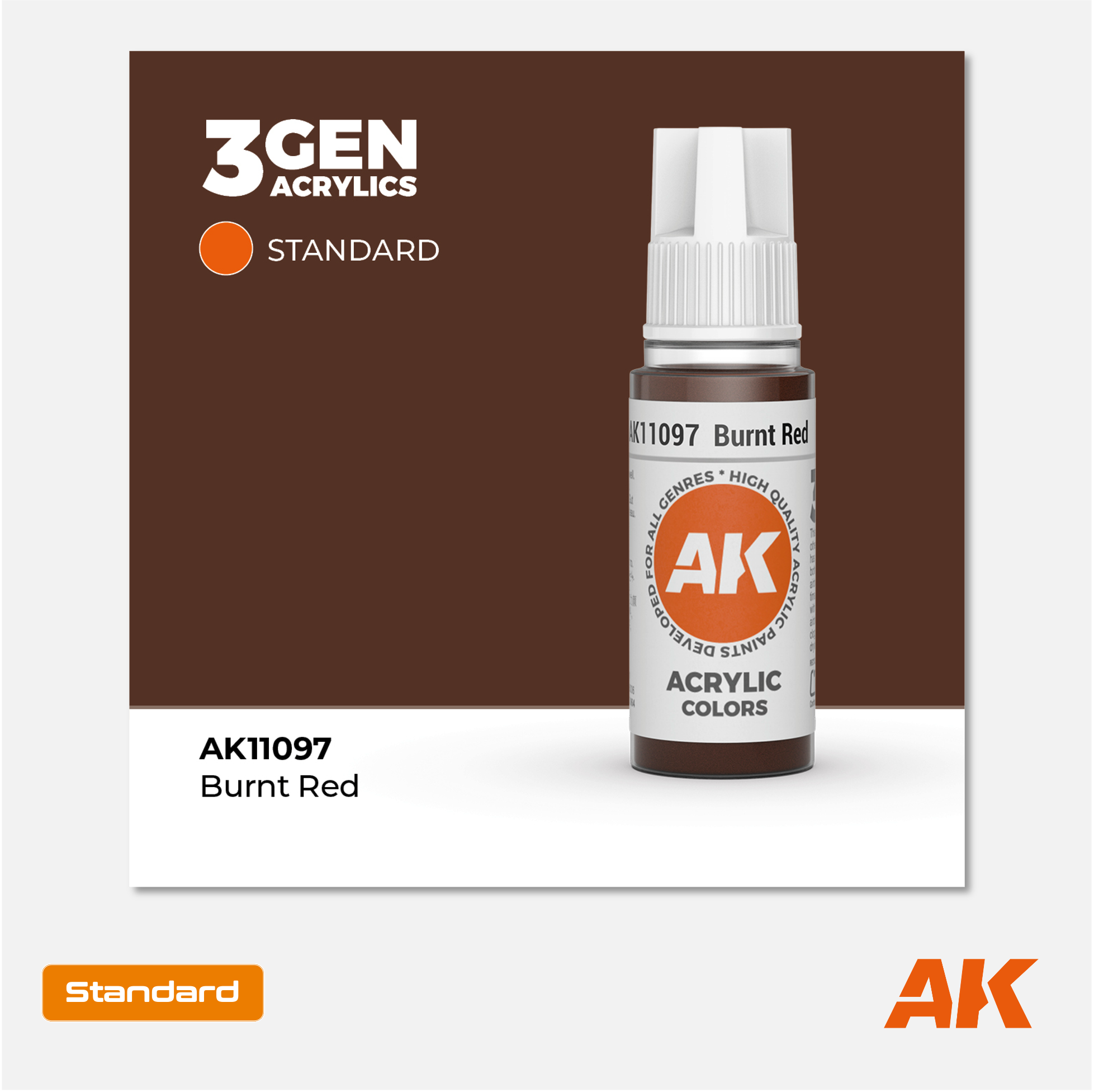AK Interactive - 3Gen Acrylics Paint - Burnt Red - AK11097 - Gothaforce
