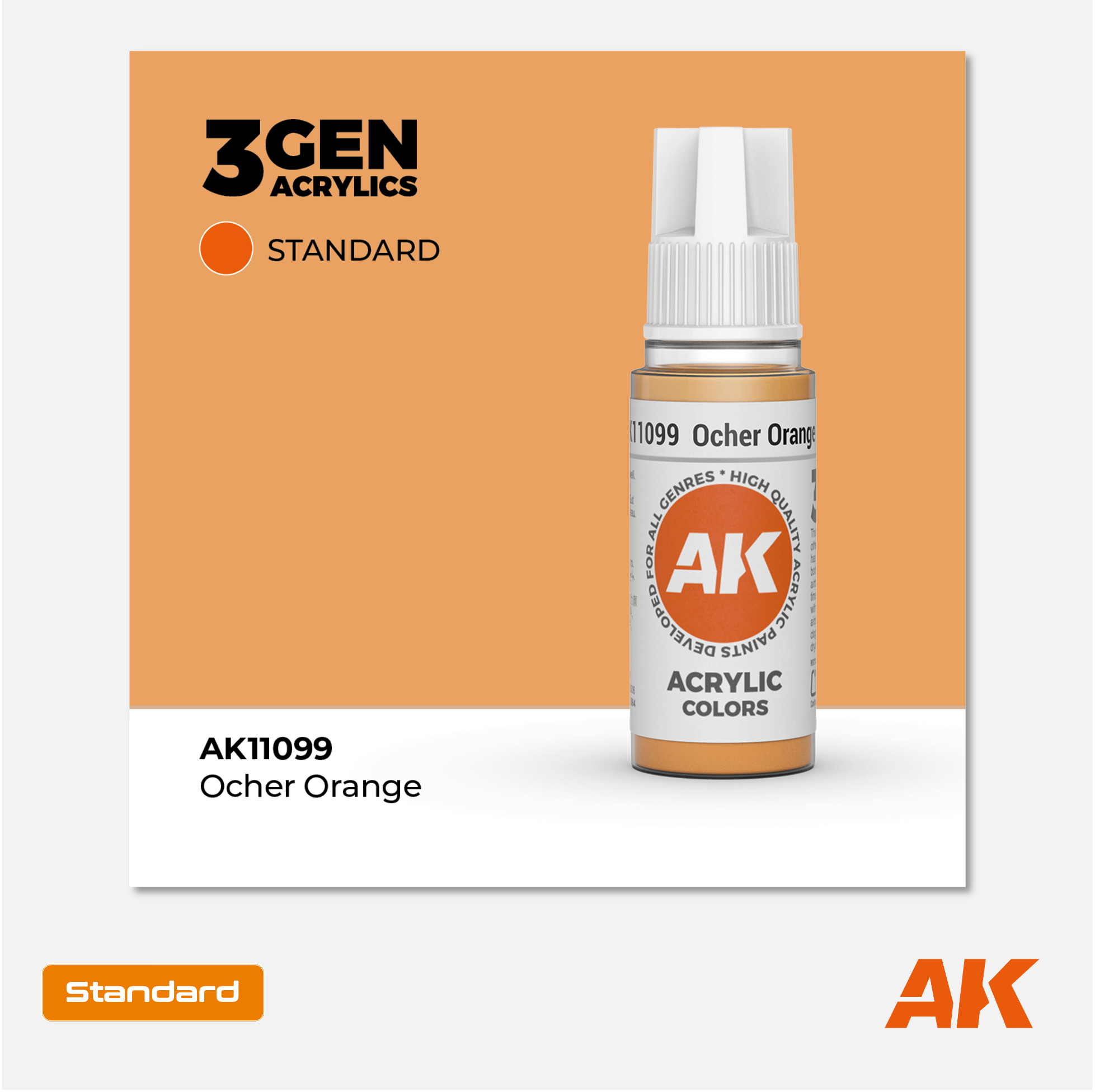 AK Interactive - 3Gen Acrylics Paint - Ocher Orange - AK11099 - Gothaforce