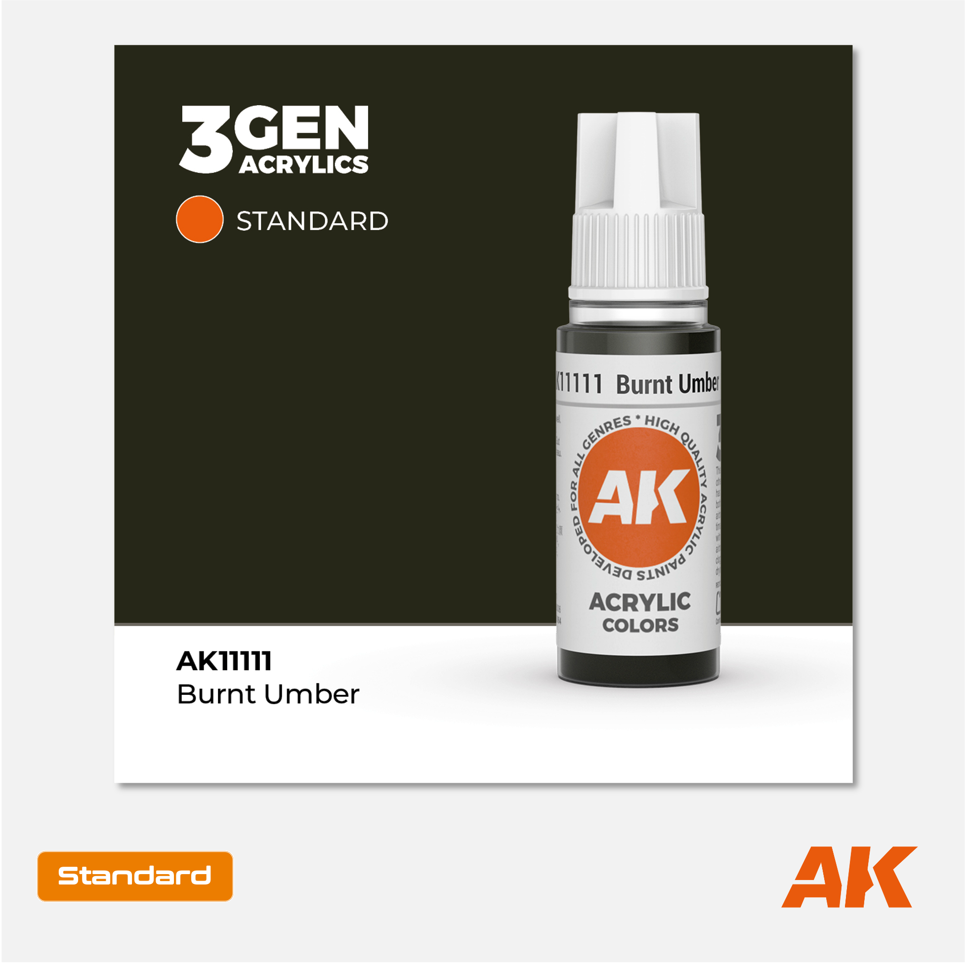 AK Interactive - 3Gen Acrylics Paint - Burnt Umber - AK11111 - Gothaforce