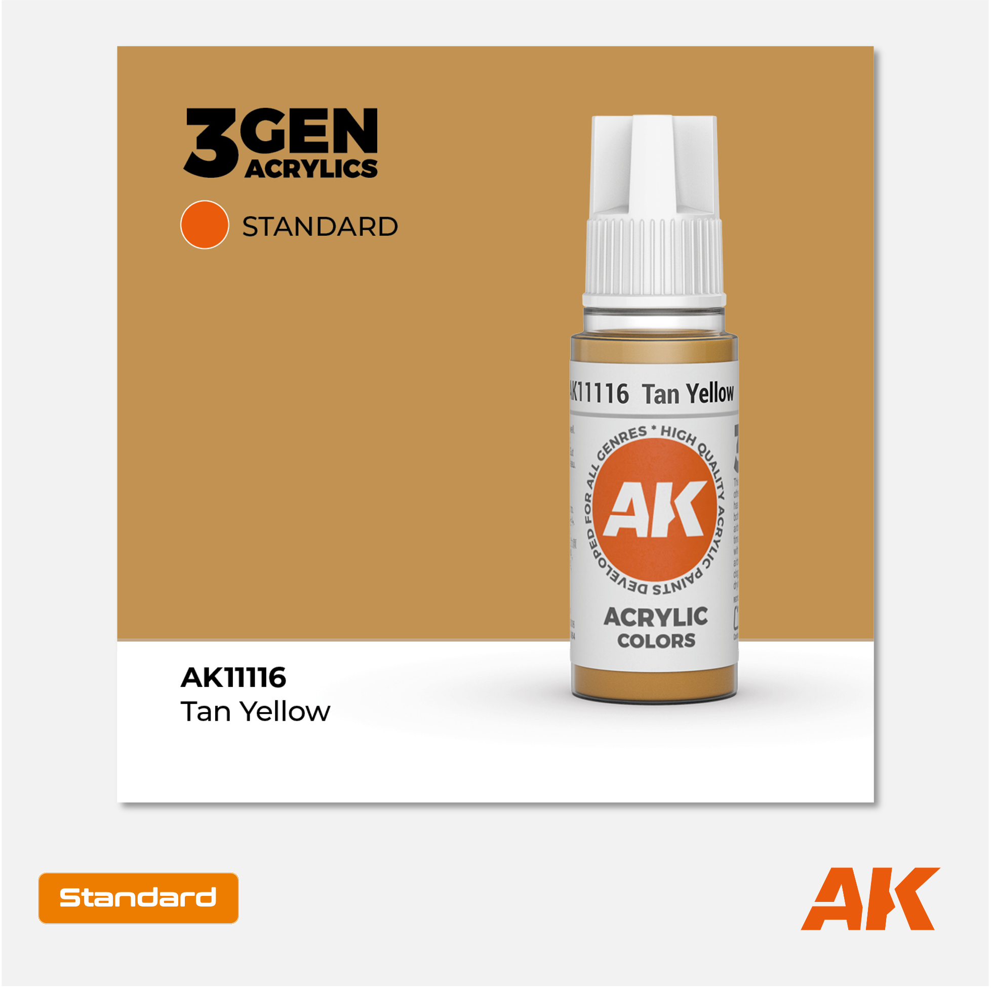 AK Interactive - 3Gen Acrylics Paint - Tan Yellow - AK11116 - Gothaforce
