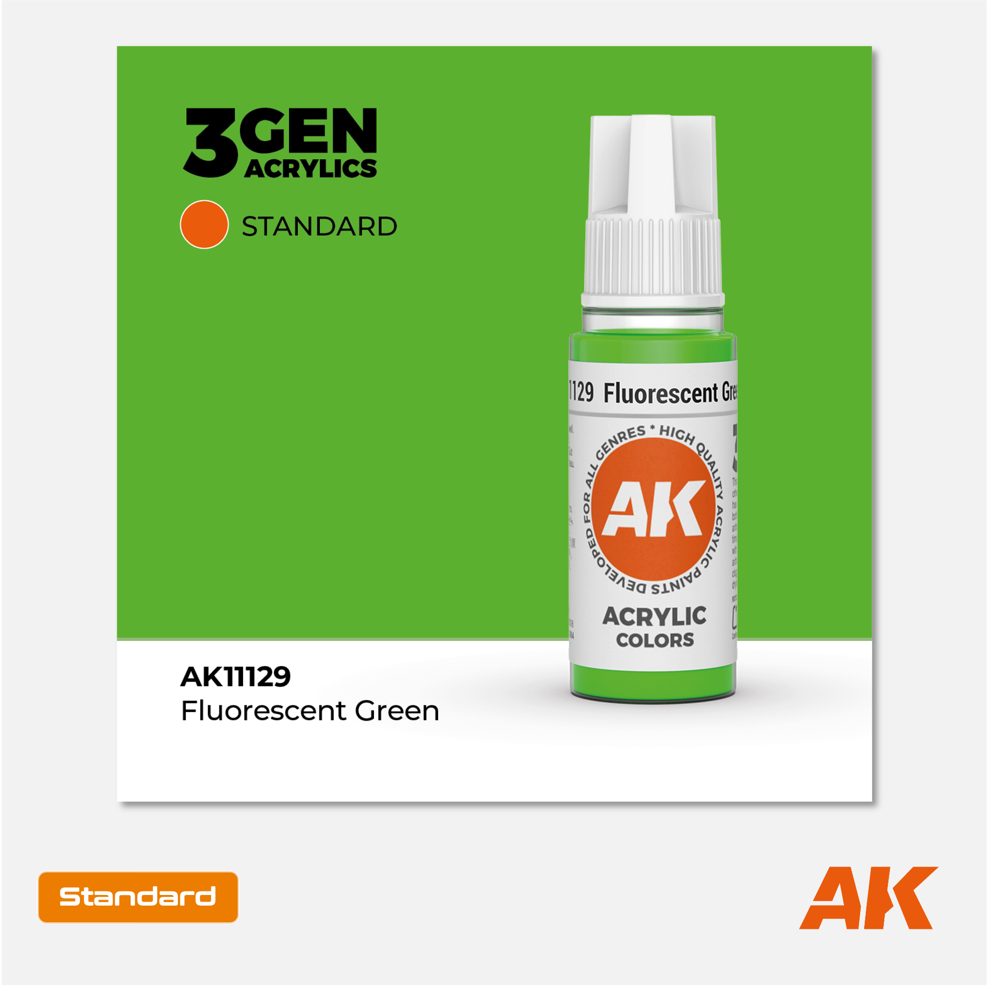 AK Interactive - 3Gen Acrylics Paint - Fluorescent Green - AK11129 - Gothaforce