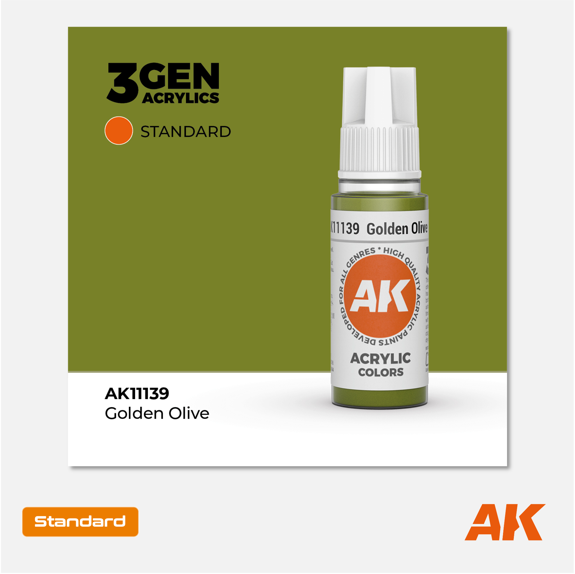 AK Interactive - 3Gen Acrylics Paint - Golden Olive - AK11139 - Gothaforce