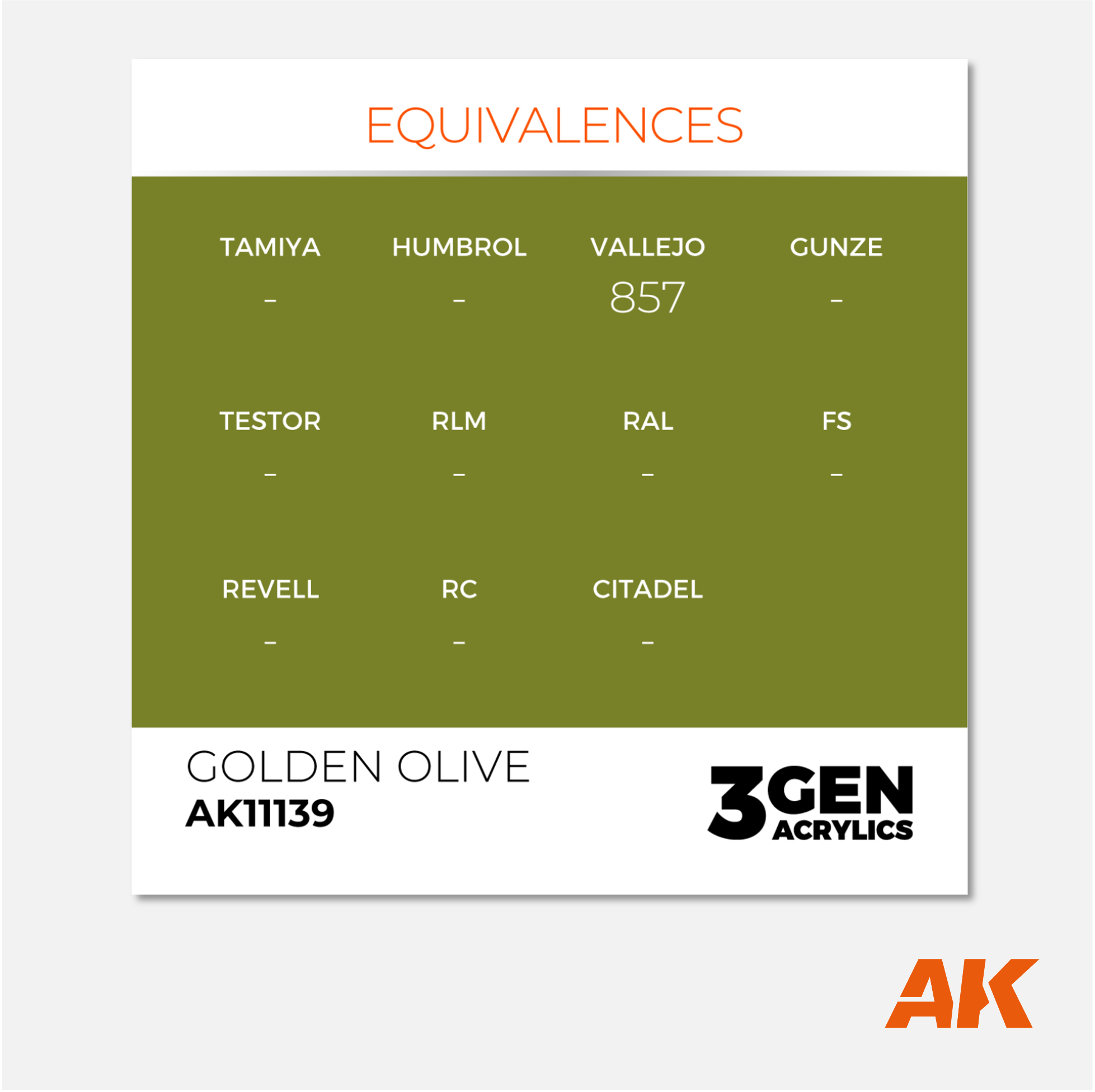 AK Interactive - 3Gen Acrylics Paint - Golden Olive - AK11139 - Gothaforce
