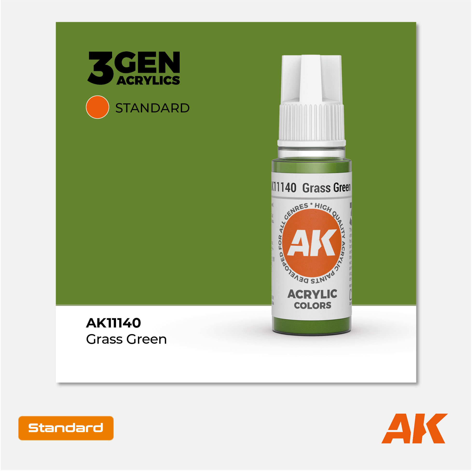 AK Interactive - 3Gen Acrylics Paint - Grass Green - AK11140 - Gothaforce