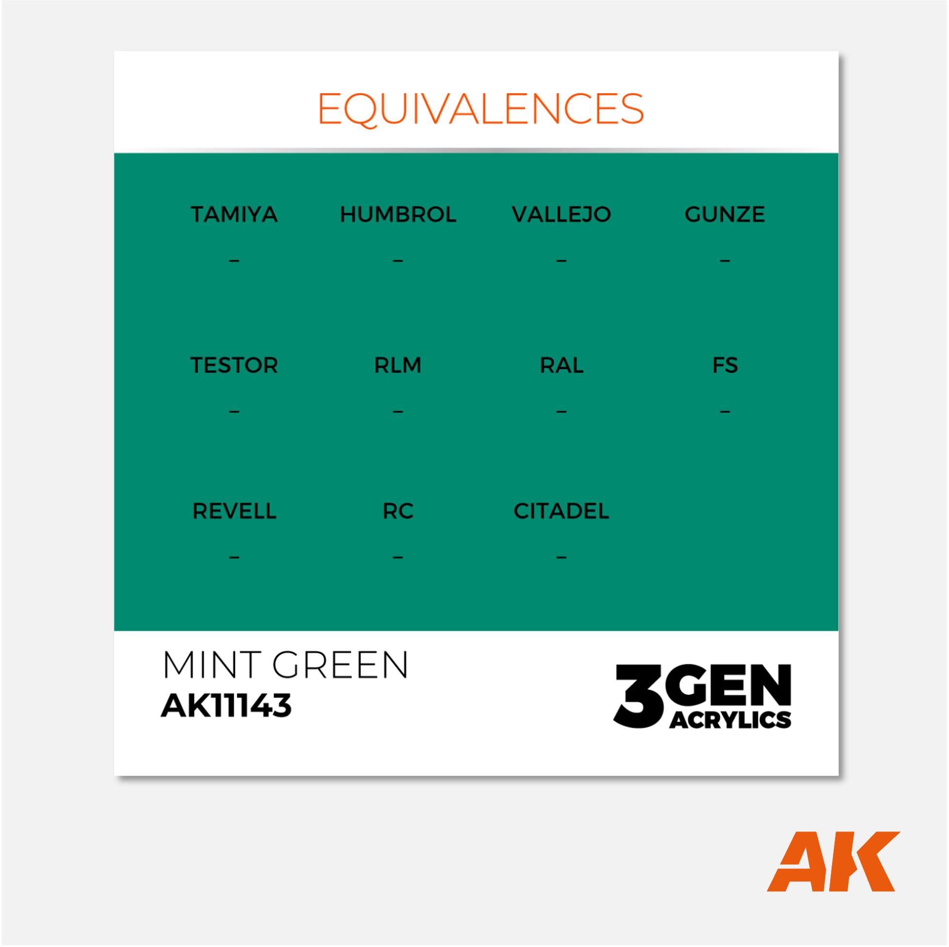 AK Interactive - 3Gen Acrylics Paint - Mint Green - AK11143 - Gothaforce
