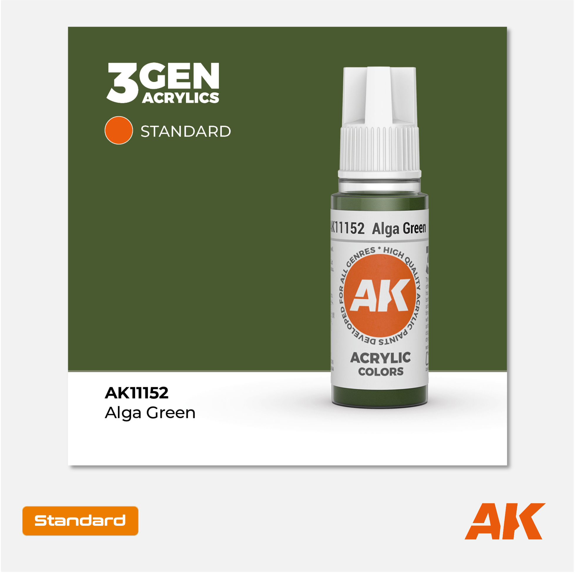 AK Interactive - 3Gen Acrylics Paint - Alga Green - AK111552 - Gothaforce