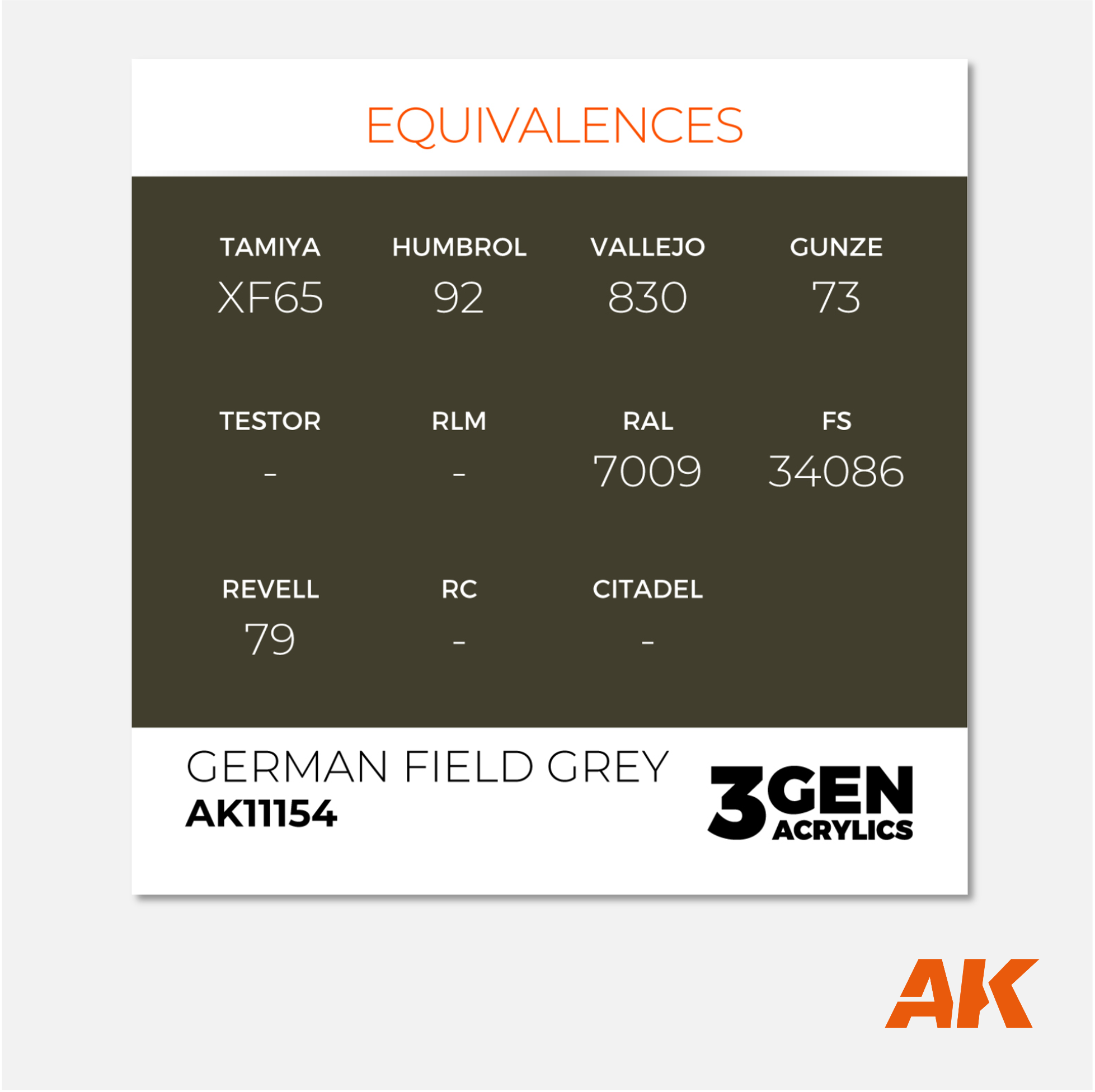AK Interactive - 3Gen Acrylics Paint - German Field Grey - AK111554 - Gothaforce