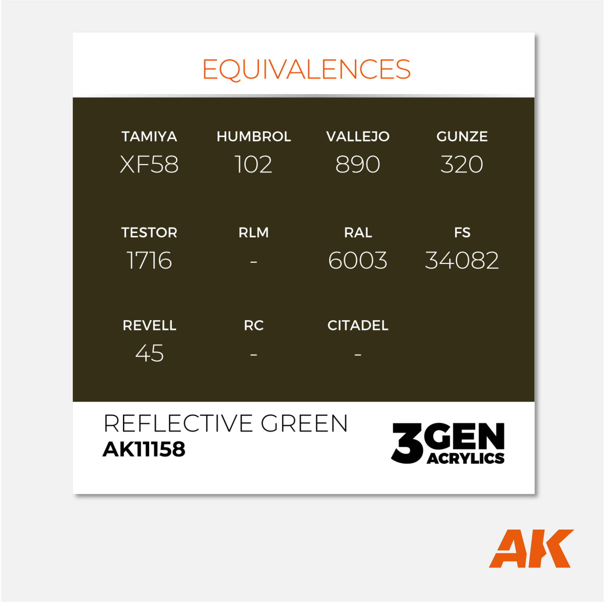 AK Interactive - 3Gen Acrylics Paint - Reflective Green - AK11158 - Gothaforce