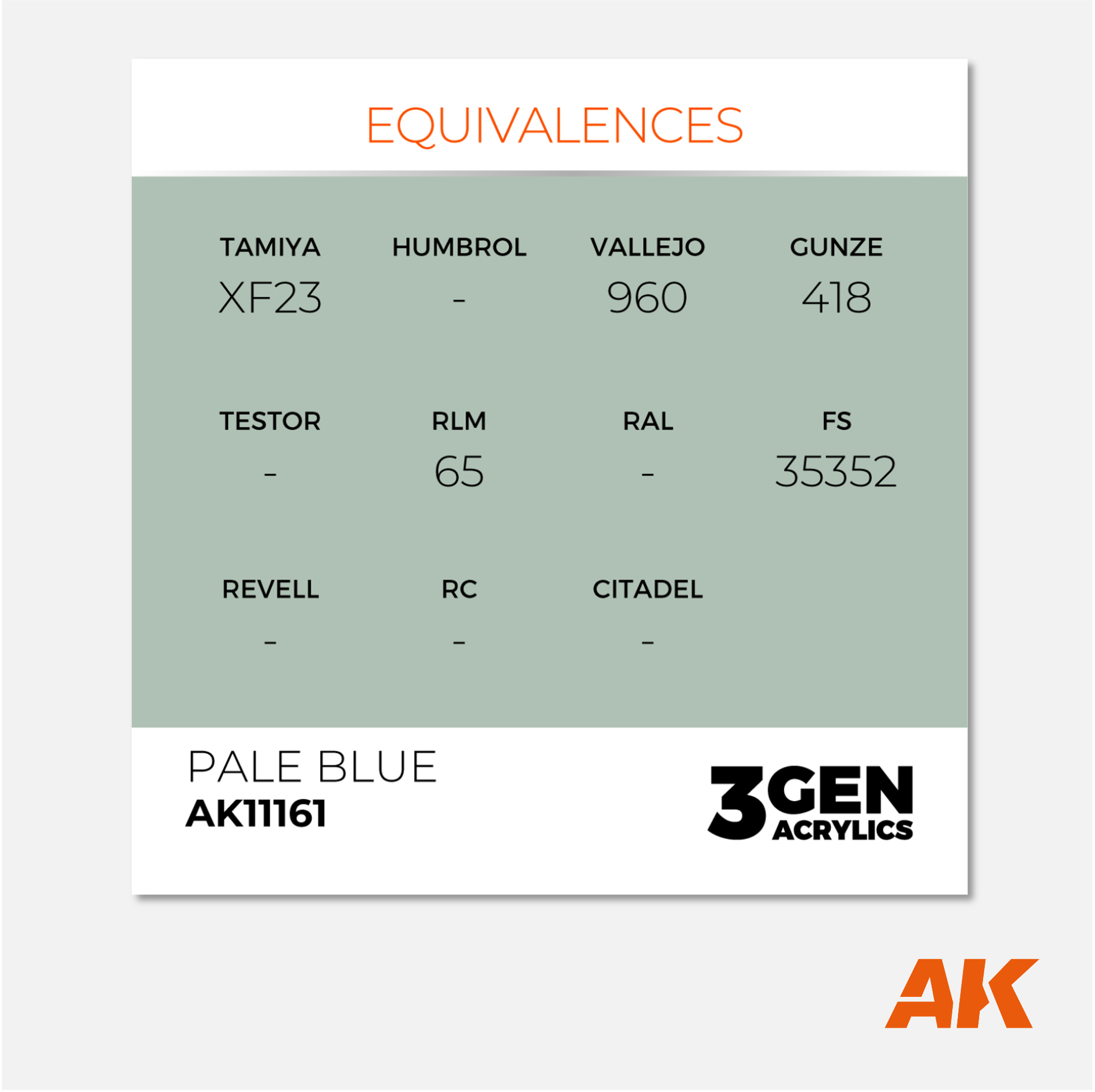 AK Interactive - 3Gen Acrylics Paint - Pale Blue - AK11161 - Gothaforce