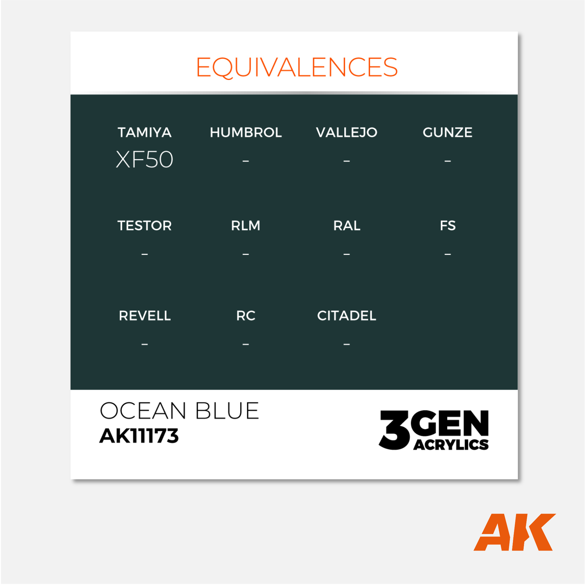AK Interactive - 3Gen Acrylics Paint - Ocean Blue - AK11173 - Gothaforce