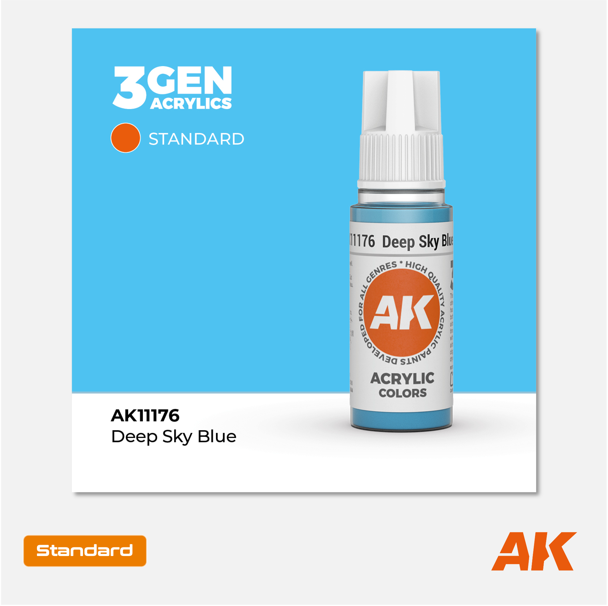 AK Interactive - 3Gen Acrylics Paint - Deep Sky Blue - AK11176 - Gothaforce