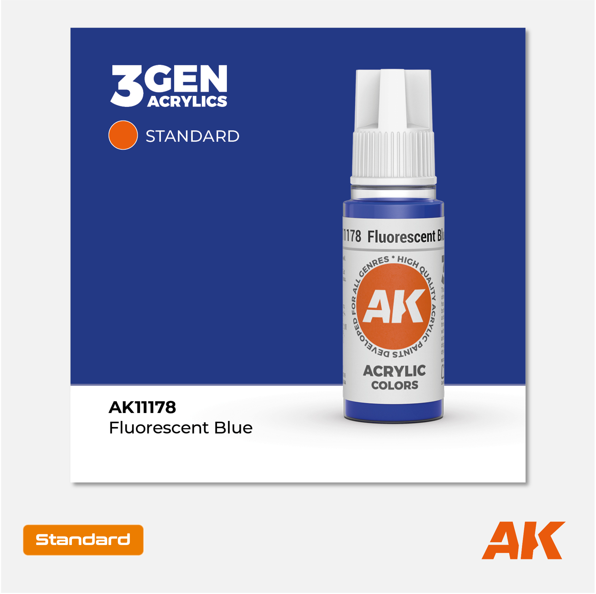 AK Interactive - 3Gen Acrylics Paint - Fluorescent Blue - AK11178 - Gothaforce