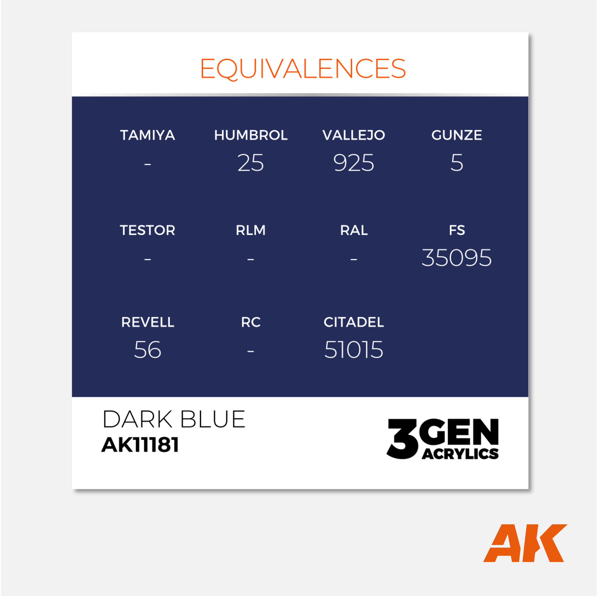 AK Interactive - 3Gen Acrylics Paint - Dark Blue - AK11181 - Gothaforce