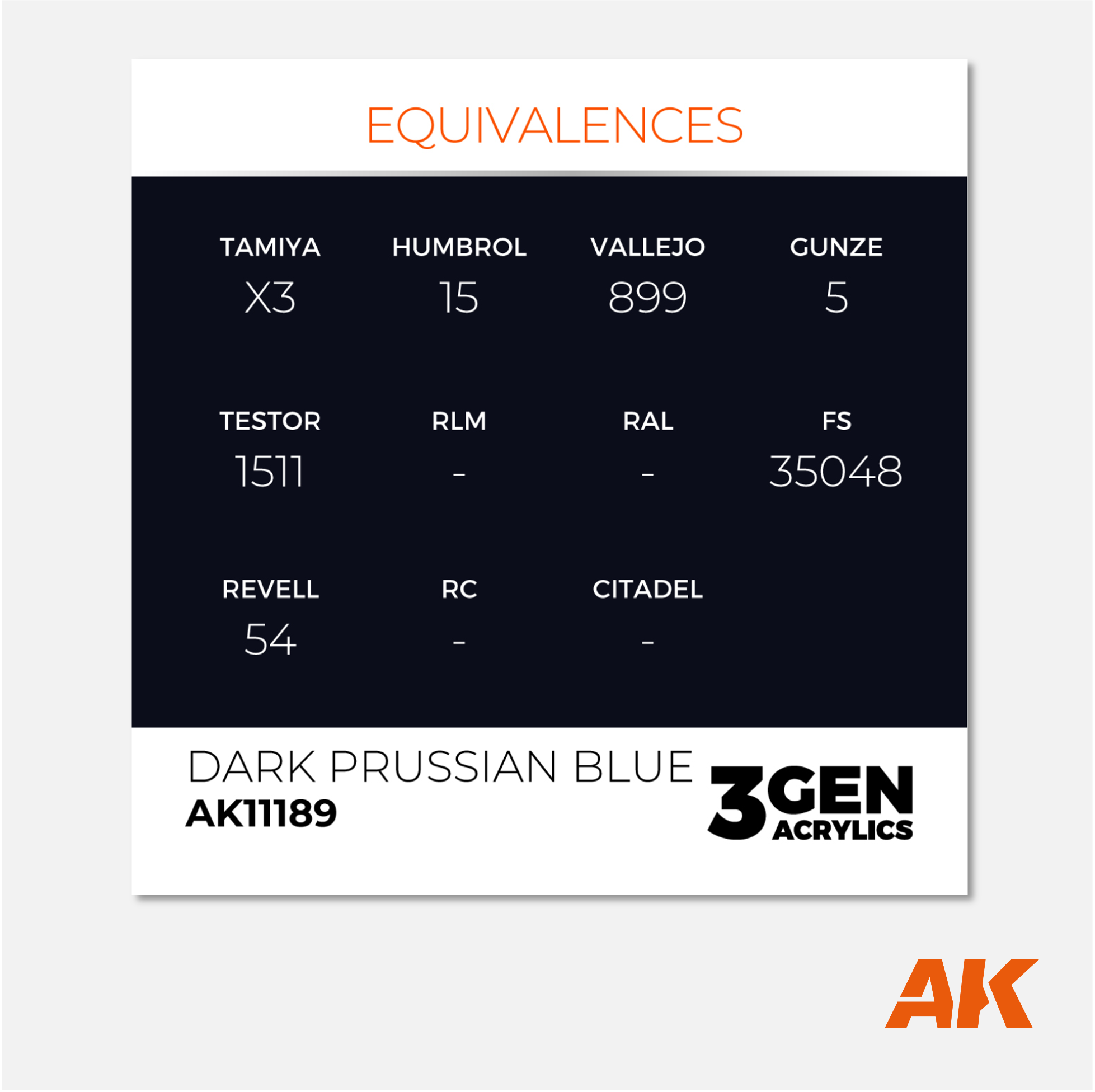 AK Interactive - 3Gen Acrylics Paint - Dark Prussian Blue - AK11189 - Gothaforce
