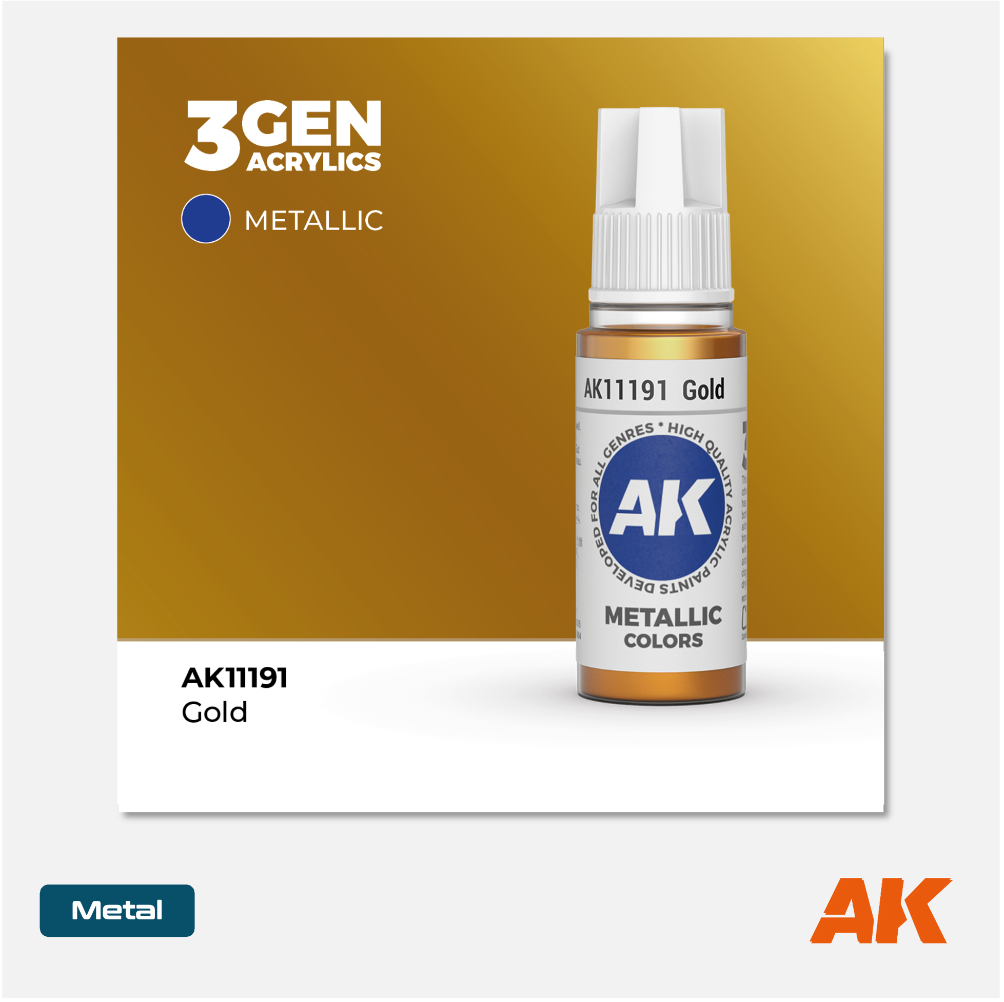 AK Interactive - 3Gen Acrylics Paint - Gold - AK11191 - Gothaforce