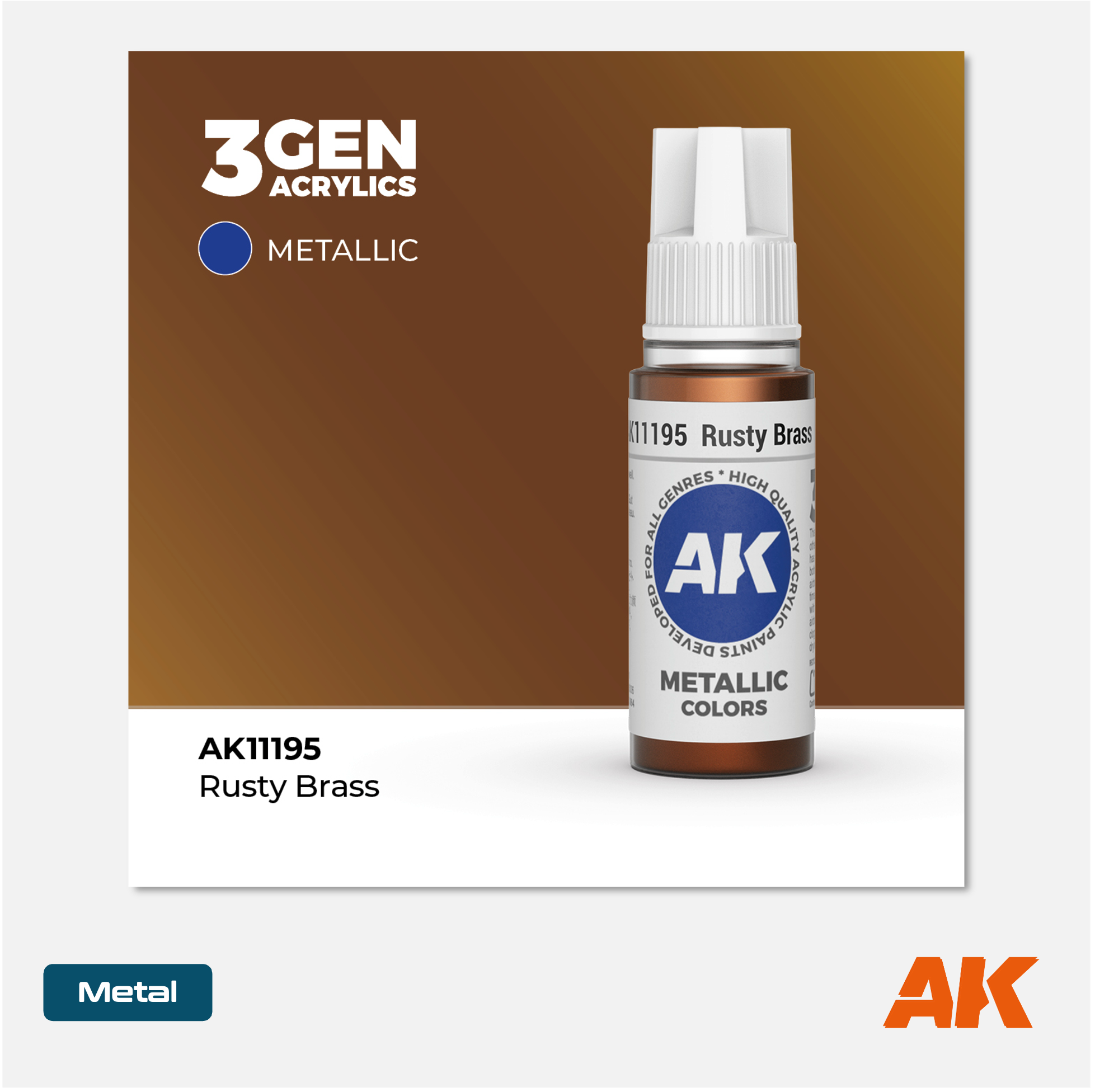 AK Interactive - 3Gen Acrylics Paint - Rusty Brass - AK11195 - Gothaforce