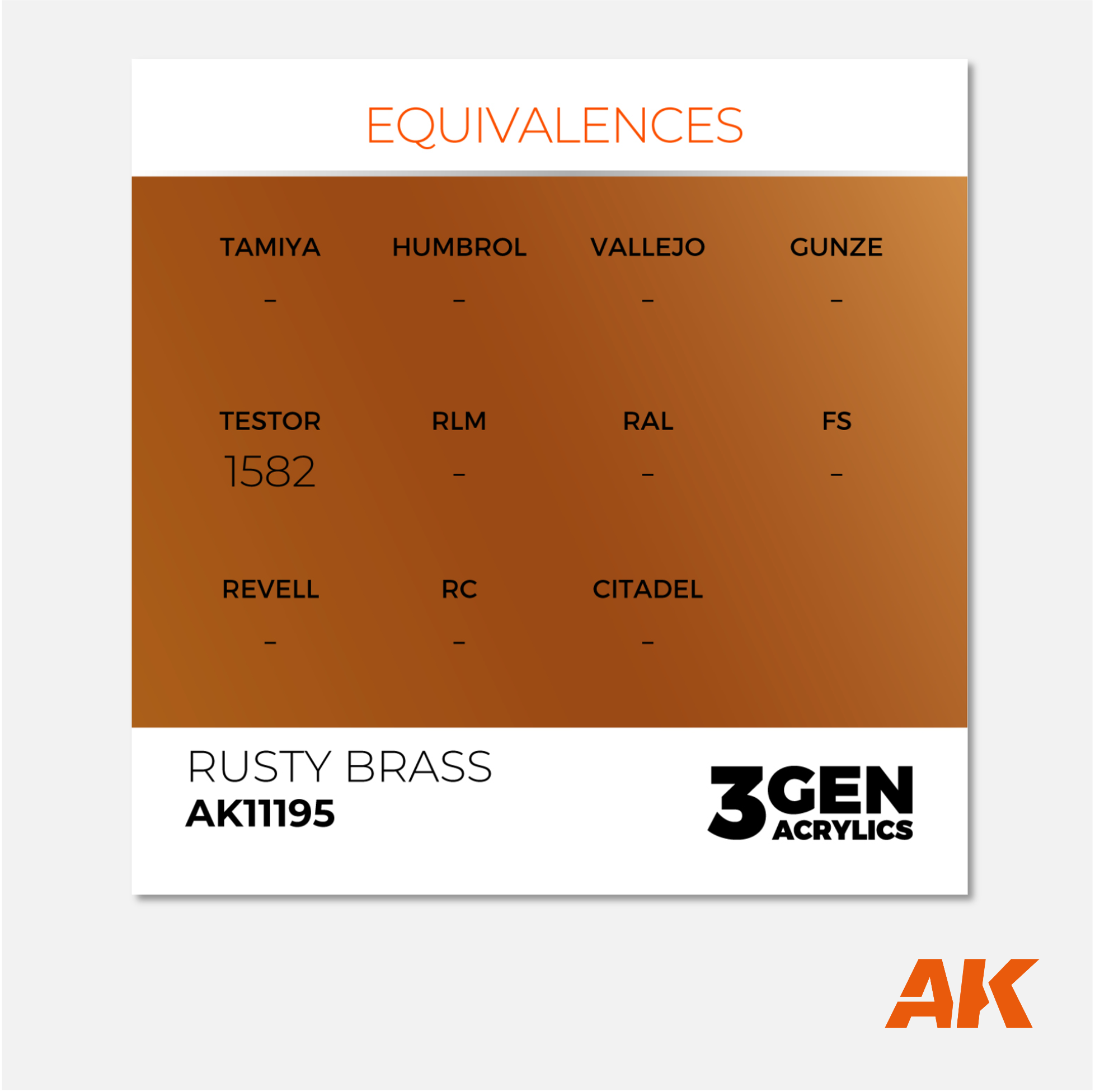 AK Interactive - 3Gen Acrylics Paint - Rusty Brass - AK11195 - Gothaforce