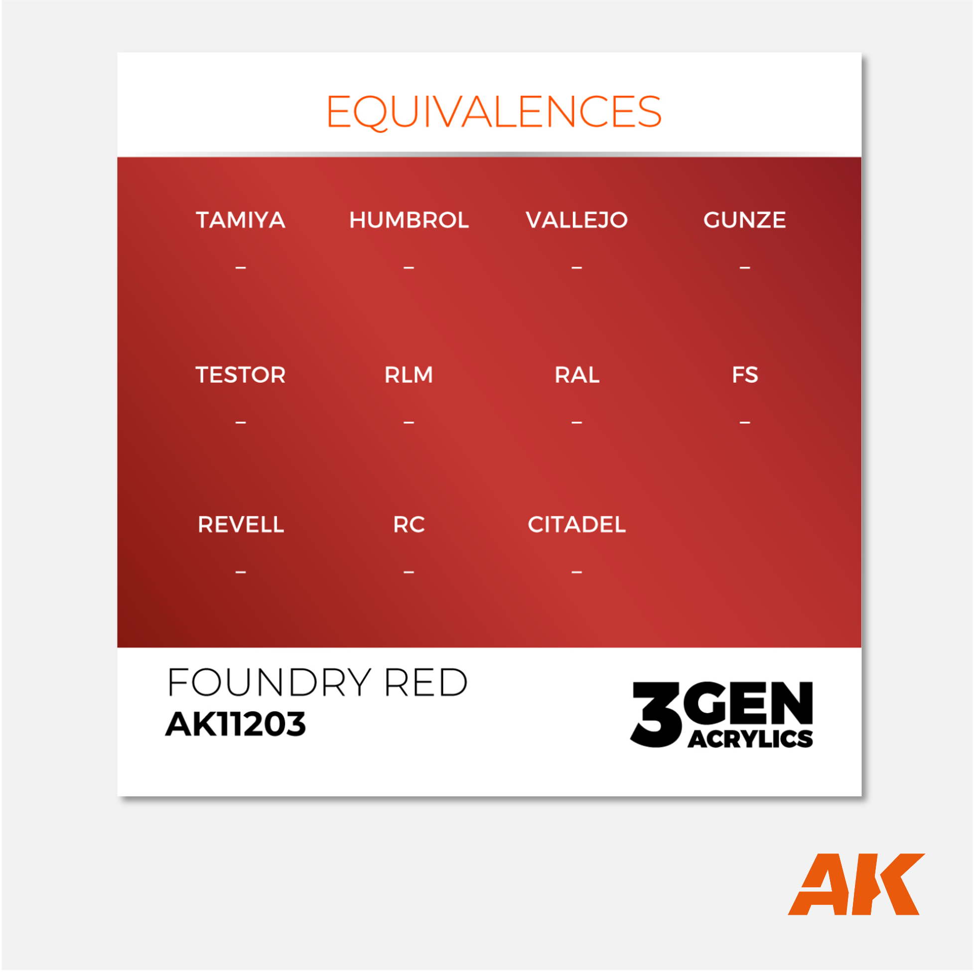 AK Interactive - 3Gen Acrylics Paint - Foundry Red - AK11203 - Gothaforce