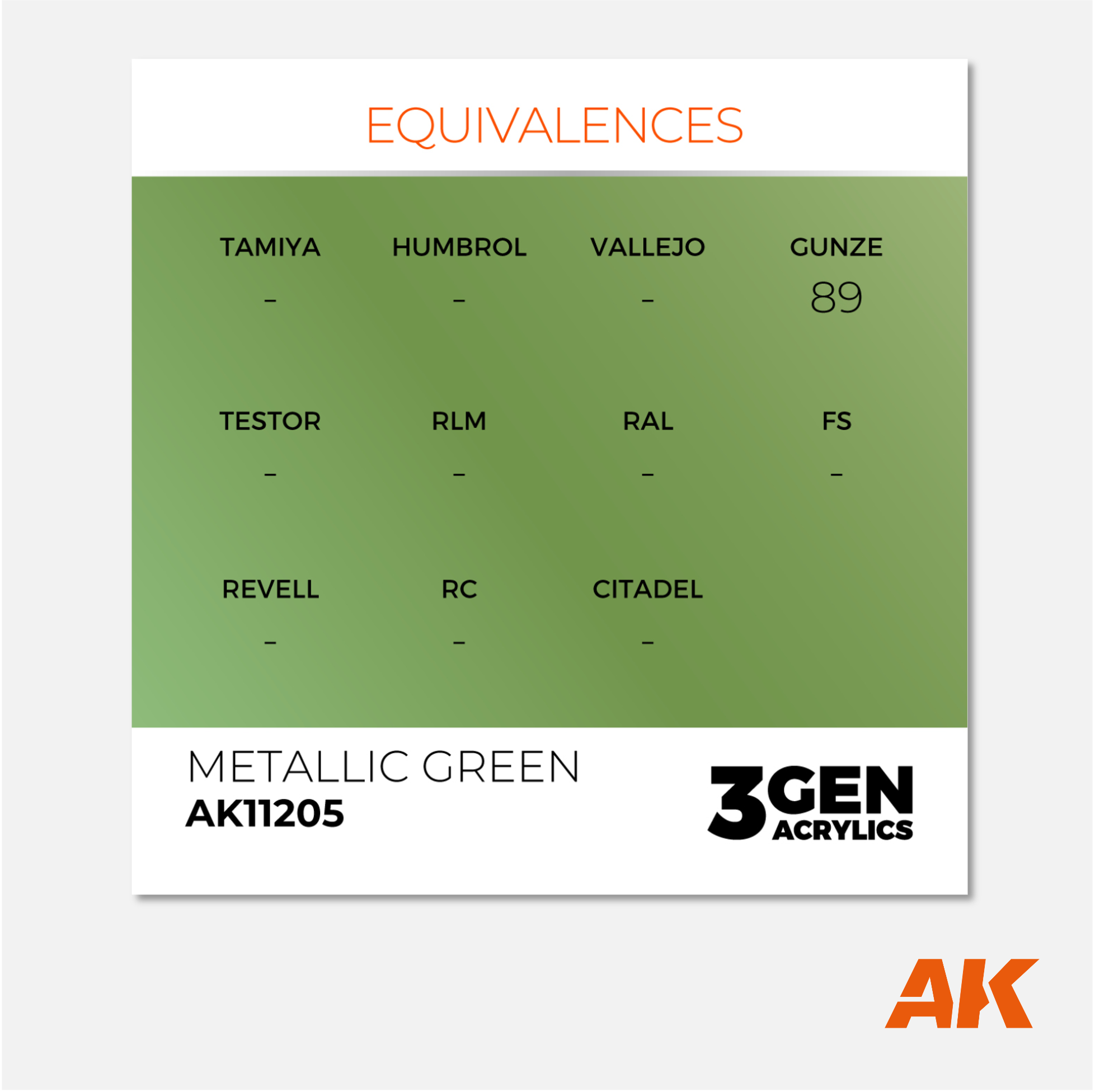 AK Interactive - 3Gen Acrylics Paint - Metallic Green - AK11205 - Gothaforce