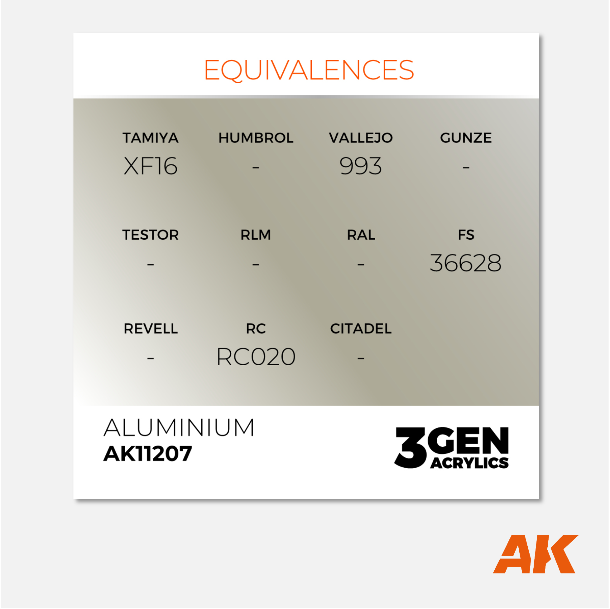 AK Interactive - 3Gen Acrylics Paint - Aluminium - AK11207 - Gothaforce