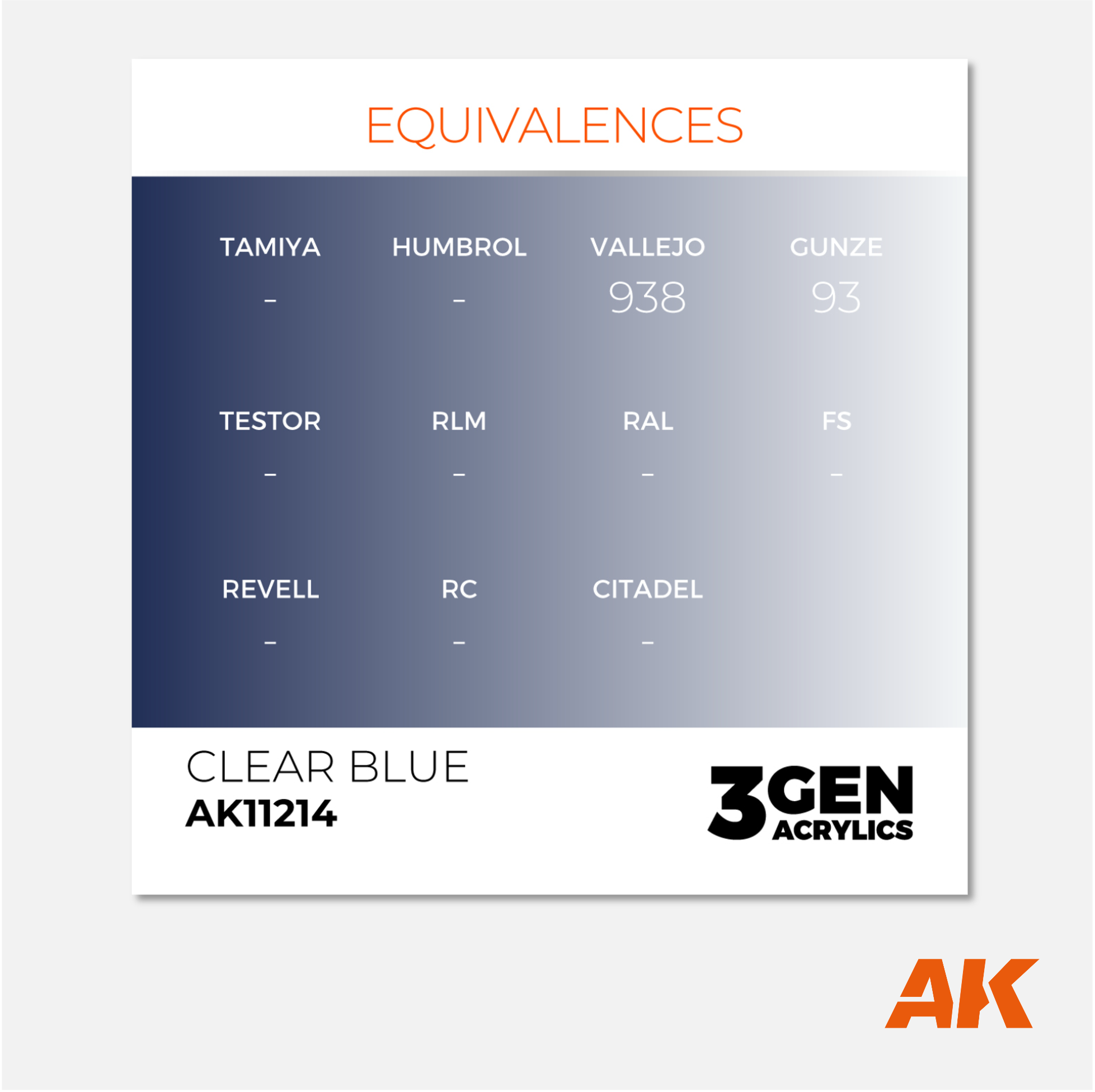 AK Interactive - 3Gen Acrylics Paint - Clear Blue - AK11214 - Gothaforce