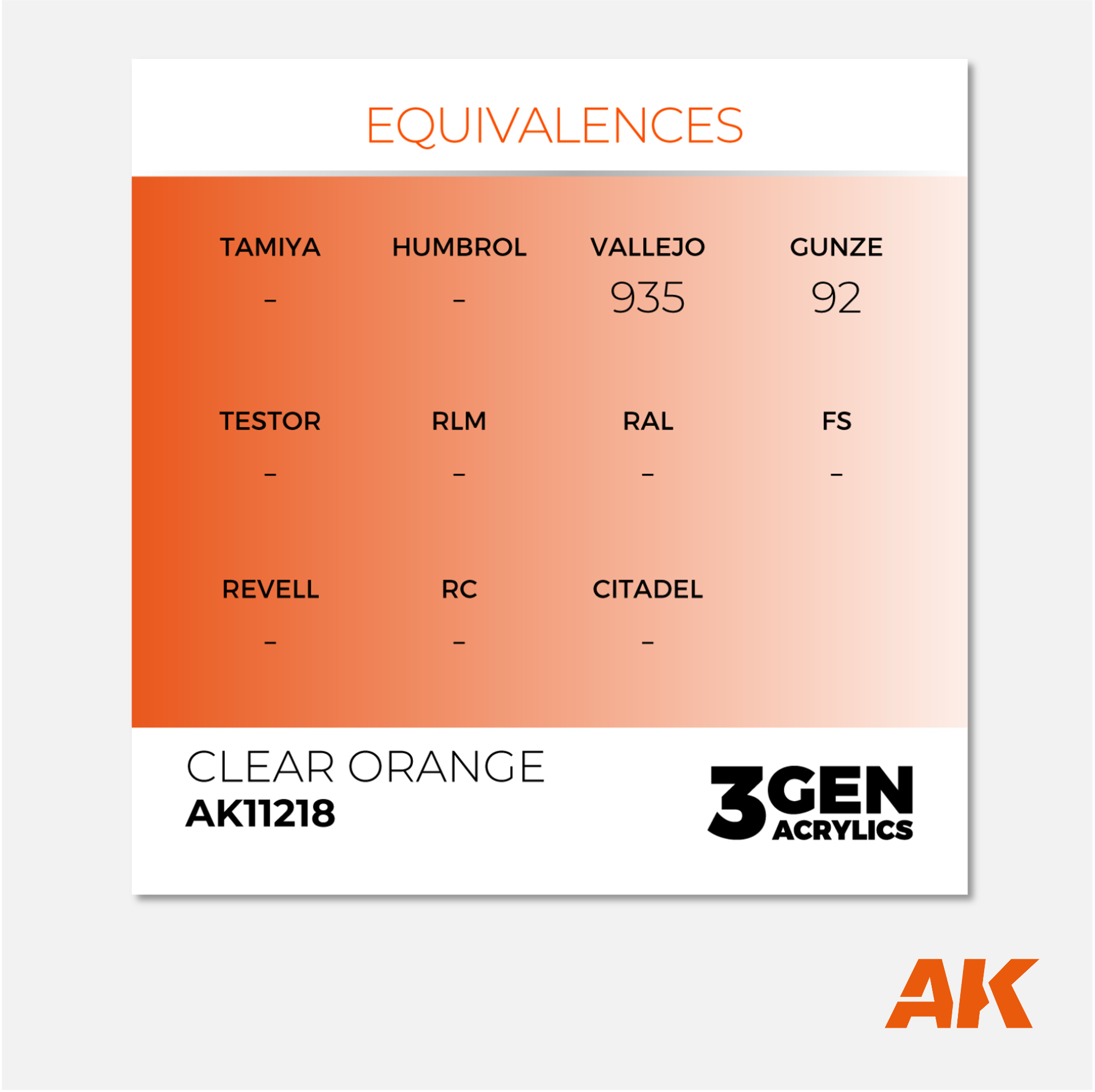 AK Interactive - 3Gen Acrylics Paint - Clear Orange - AK11218 - Gothaforce
