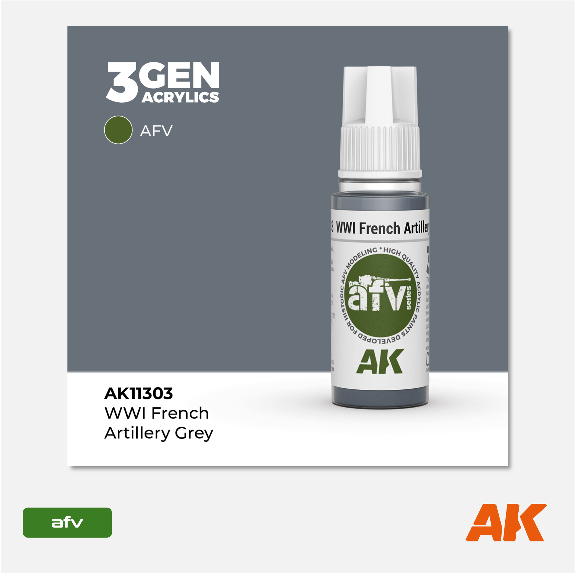 AK 3Gen Acrylics - WWI French Artillery Grey