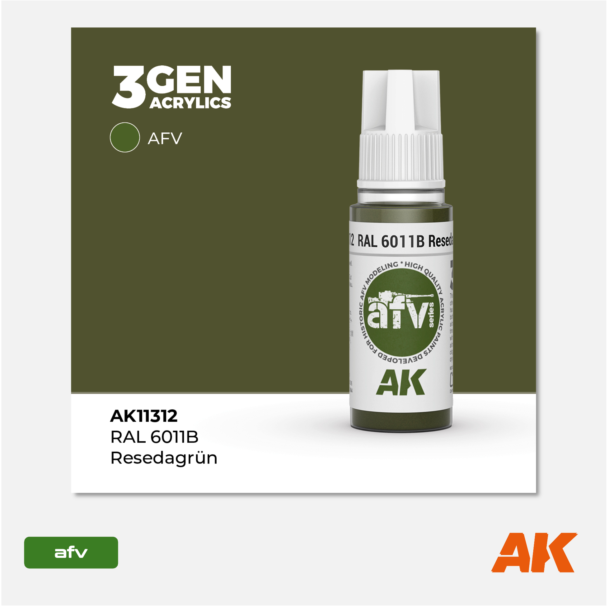 AK 3Gen Acrylics - Reseda Grün RAL 6011b