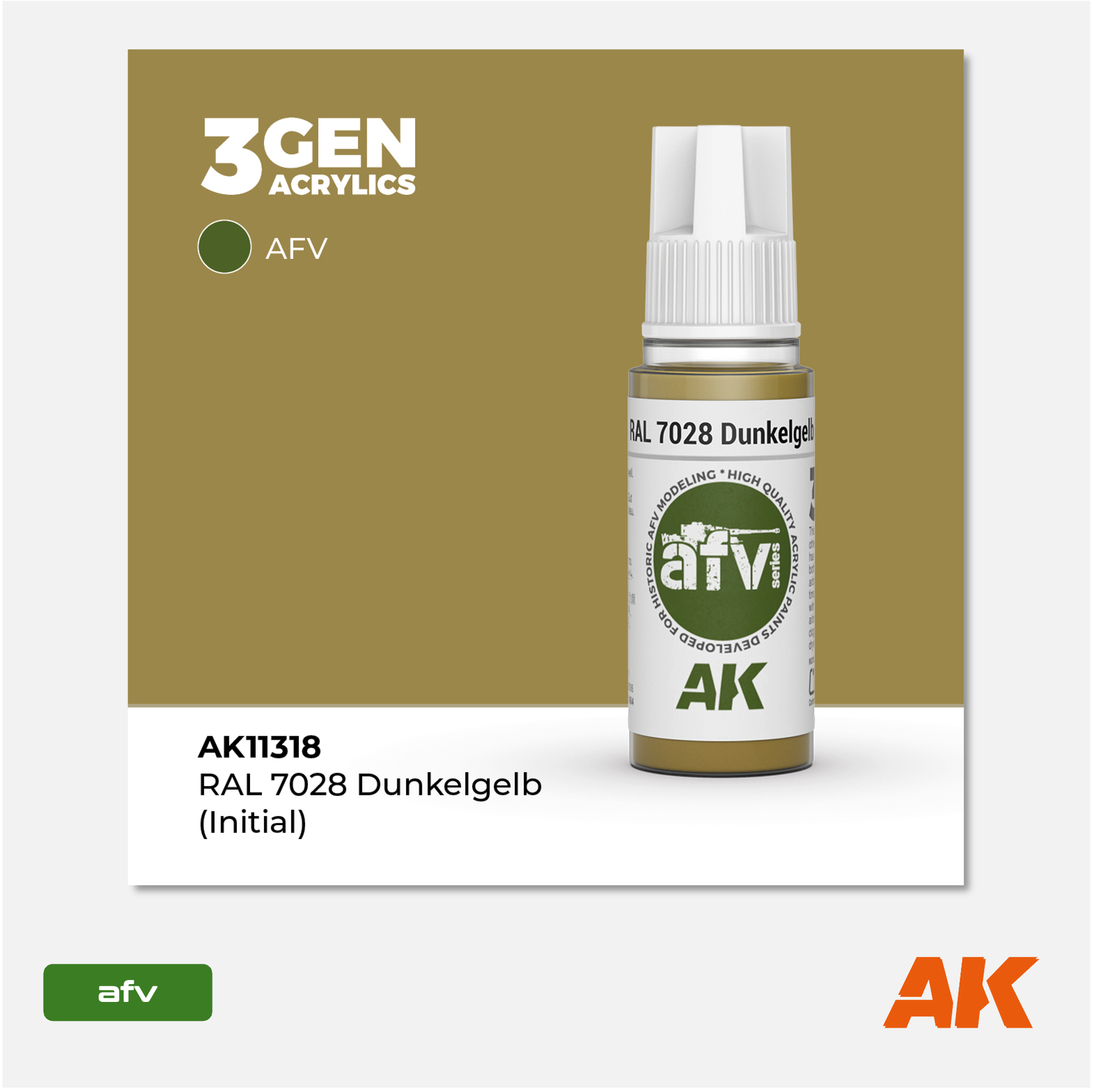 AK 3Gen Acrylics - Dunkelgelb RAL 7028 - Initial
