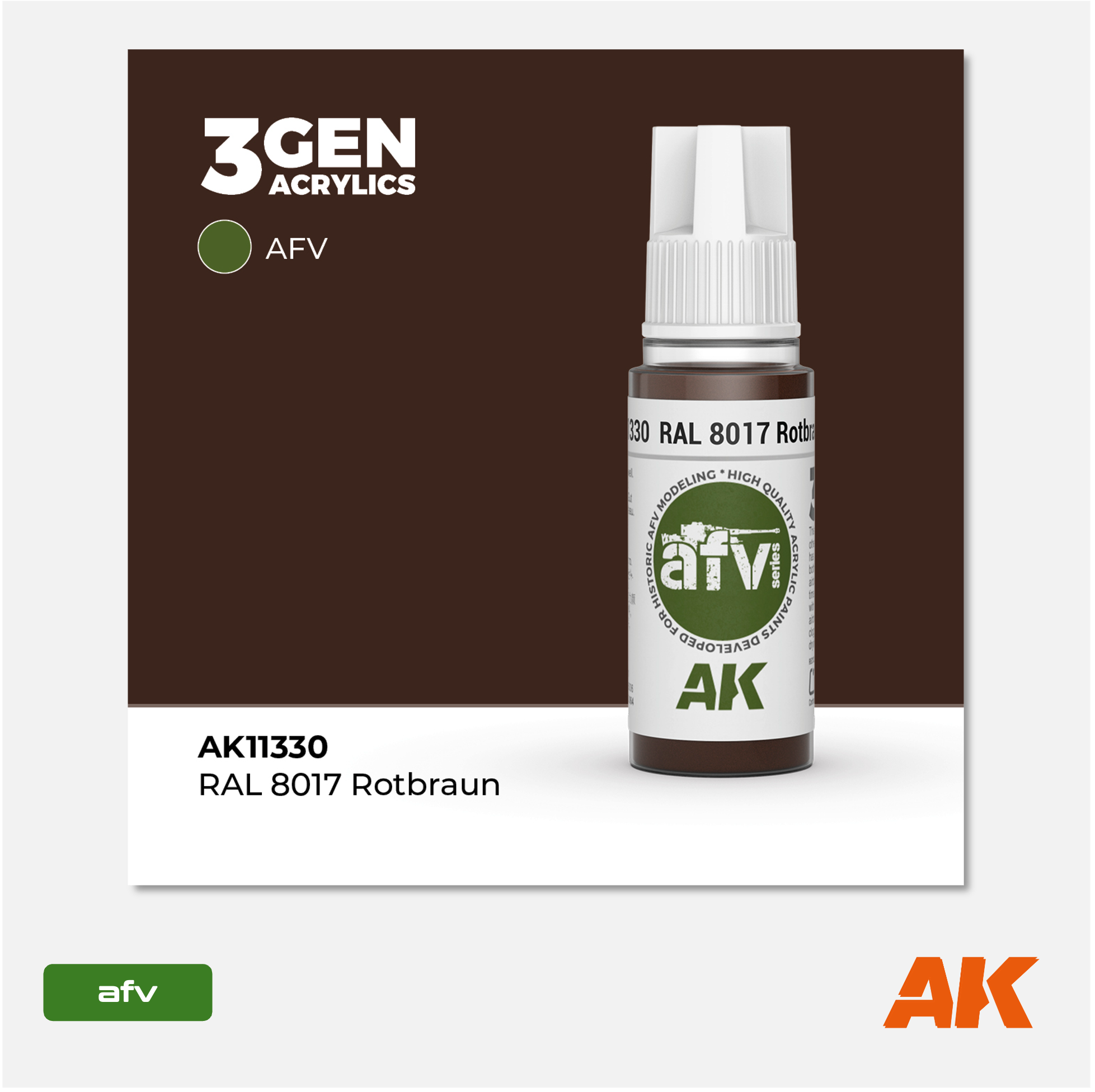 AK 3Gen Acrylics - Rotbraun RAL 8017