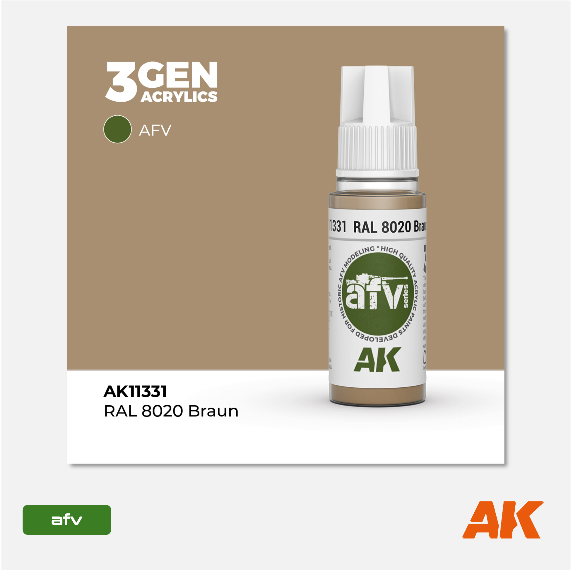 AK 3Gen Acrylics - Braun RAL 8020