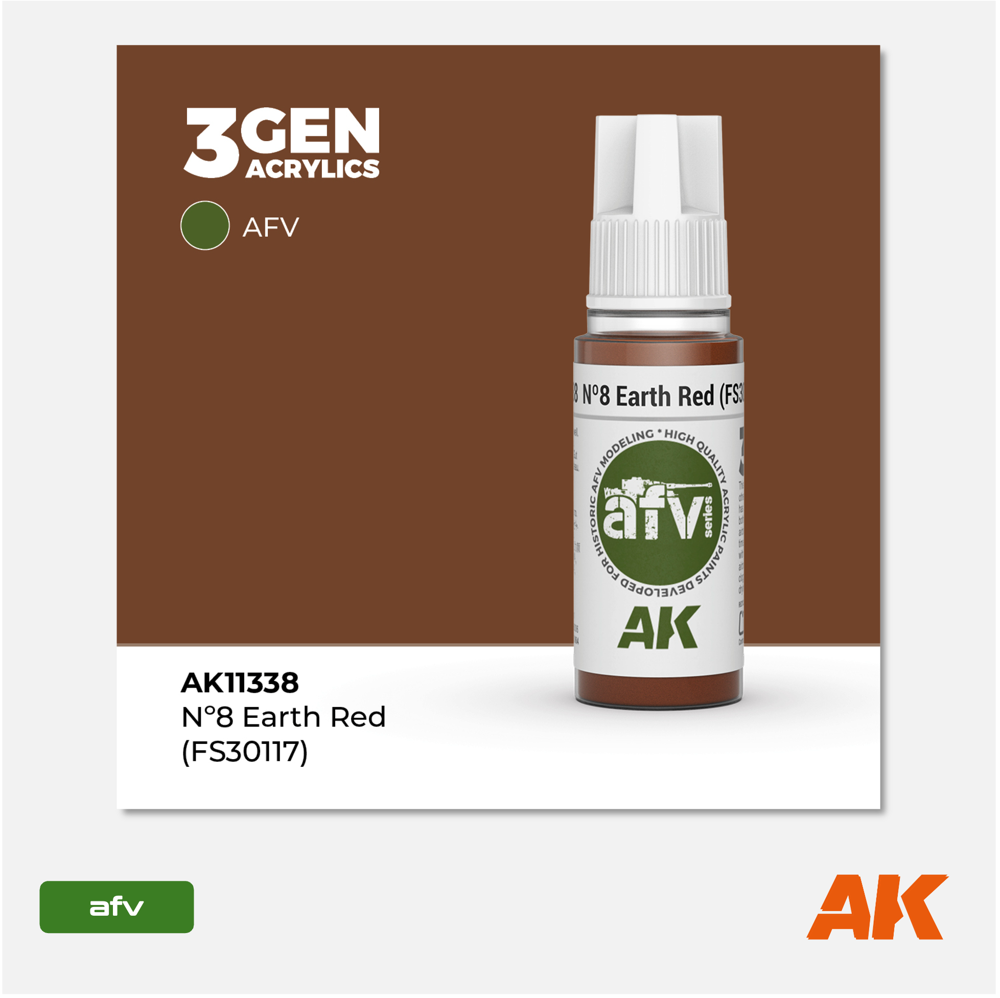 AK 3Gen Acrylics - N°8 Earth Red - FS 30117