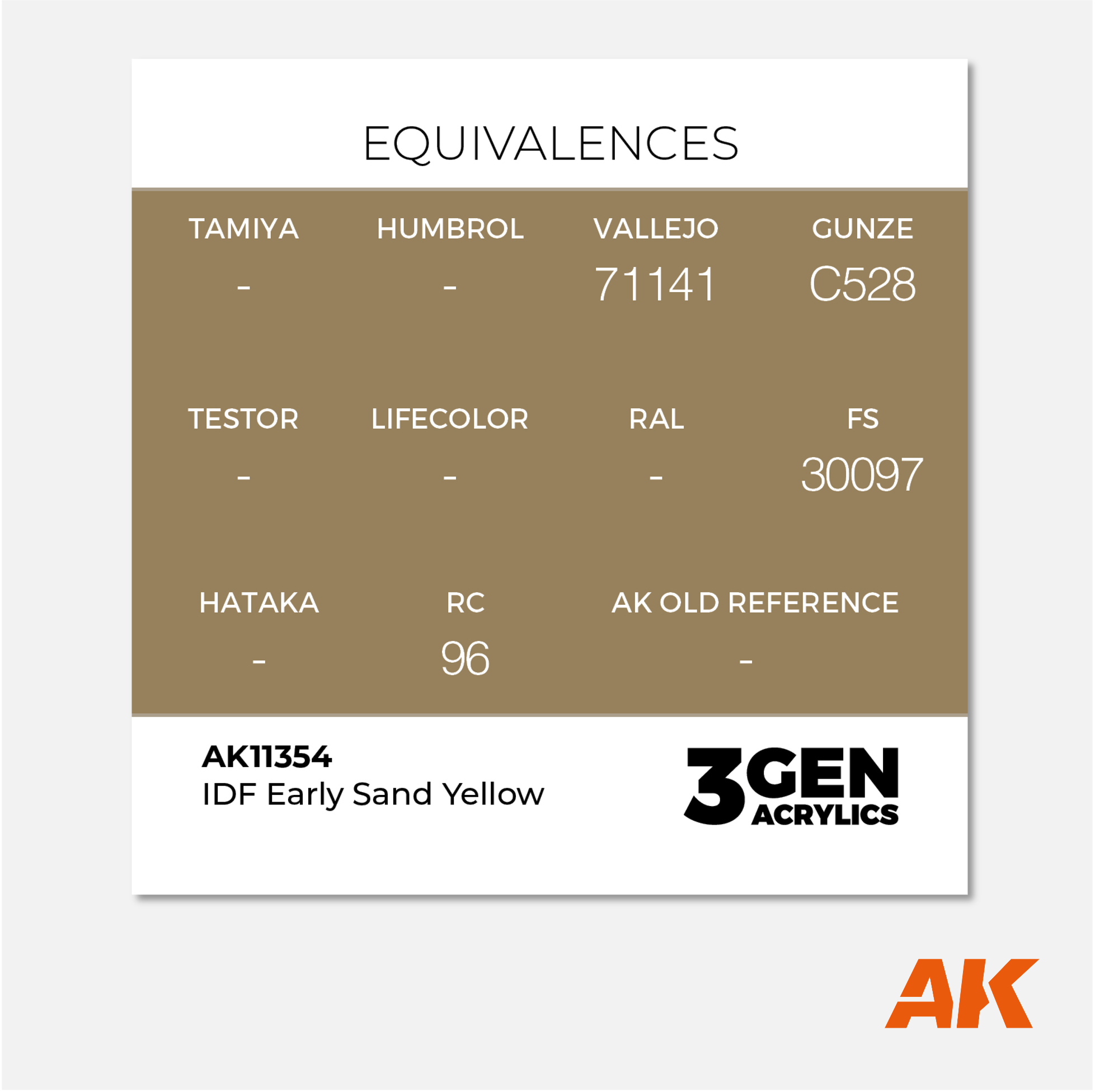 AK 3Gen Acrylics - IDF Early Sand Yellow