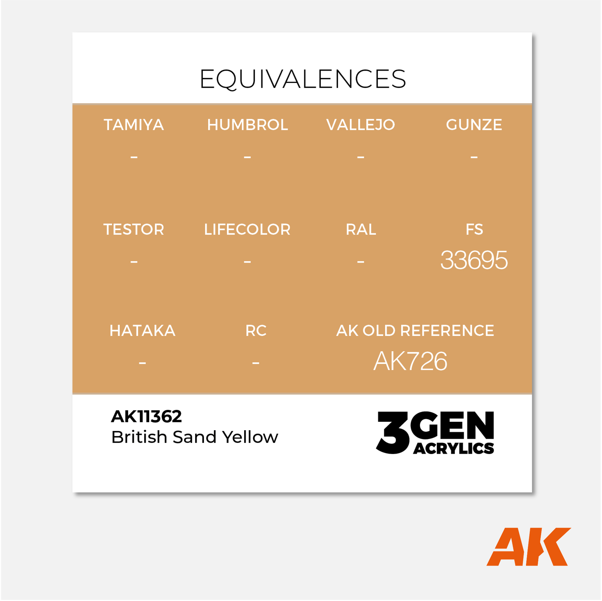 AK 3Gen Acrylics - British Sand Yellow