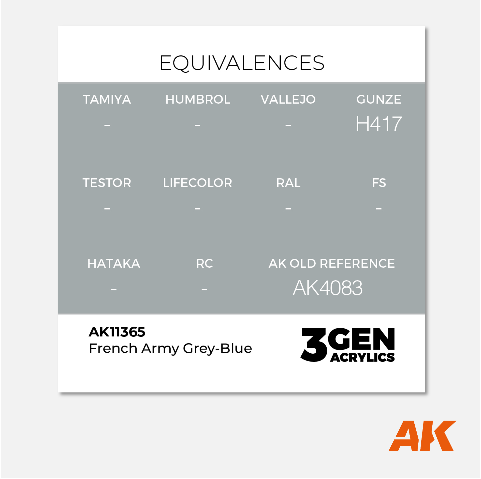 AK 3Gen Acrylics - French Army Grey-Blue