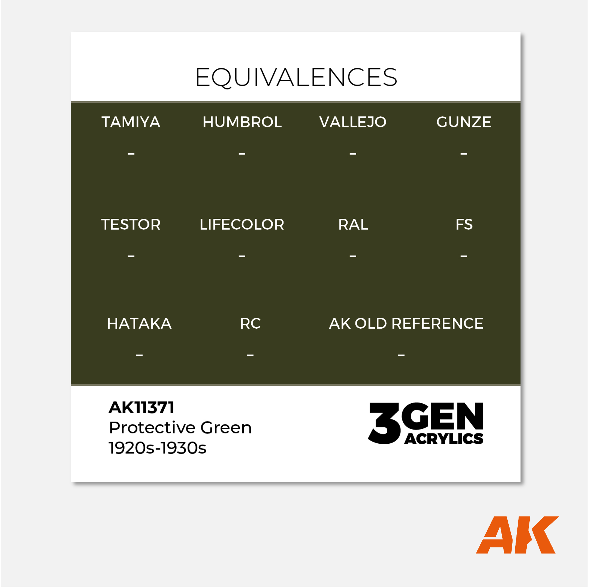 AK 3Gen Acrylics - Protective Green 1920s - 1930s