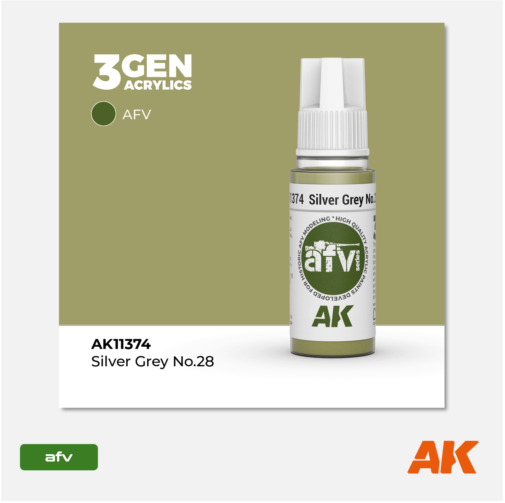AK 3Gen Acrylics - Silver Grey N°28